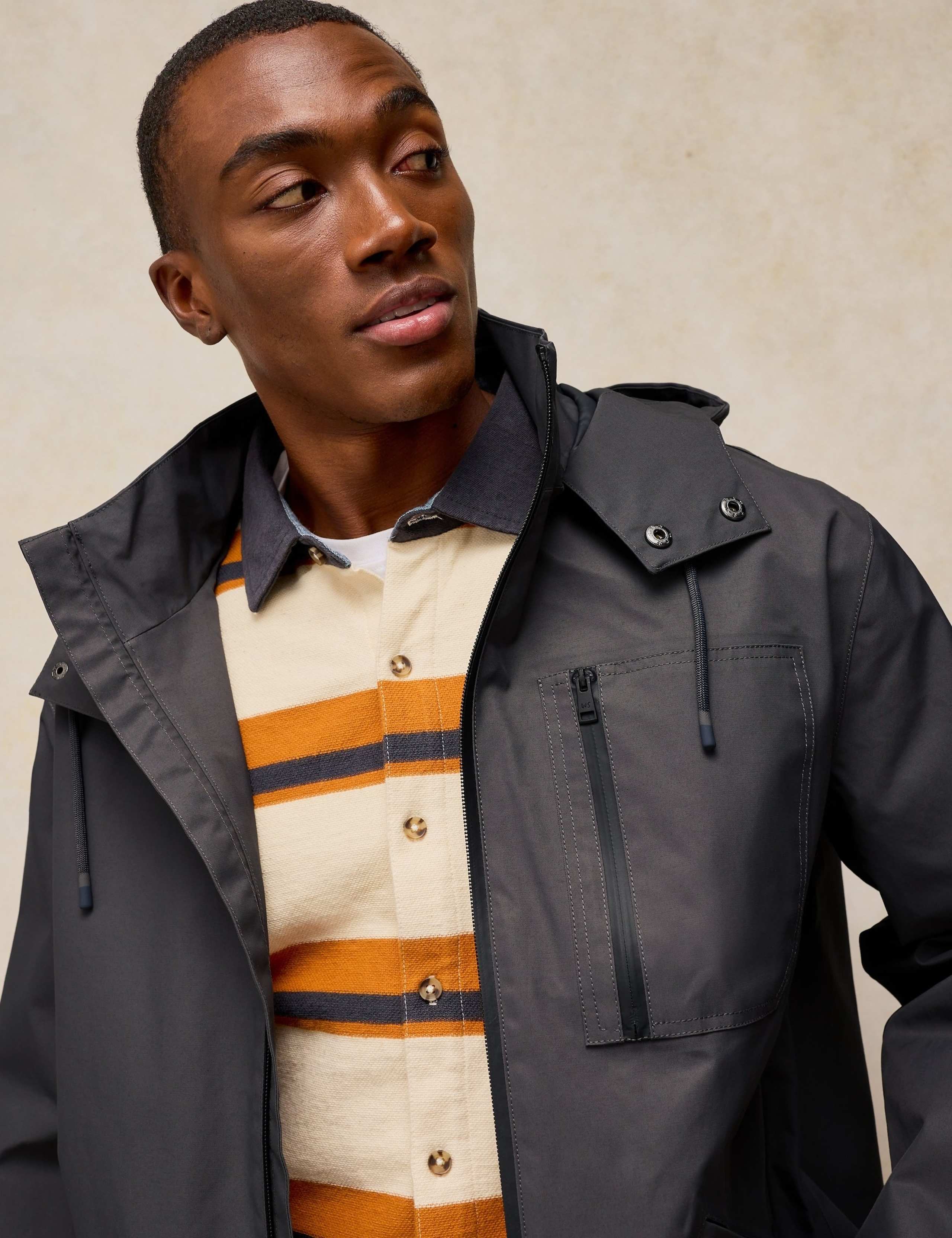 Cotton Rich Zip Up Waterproof Hooded Jacket 5 of 7