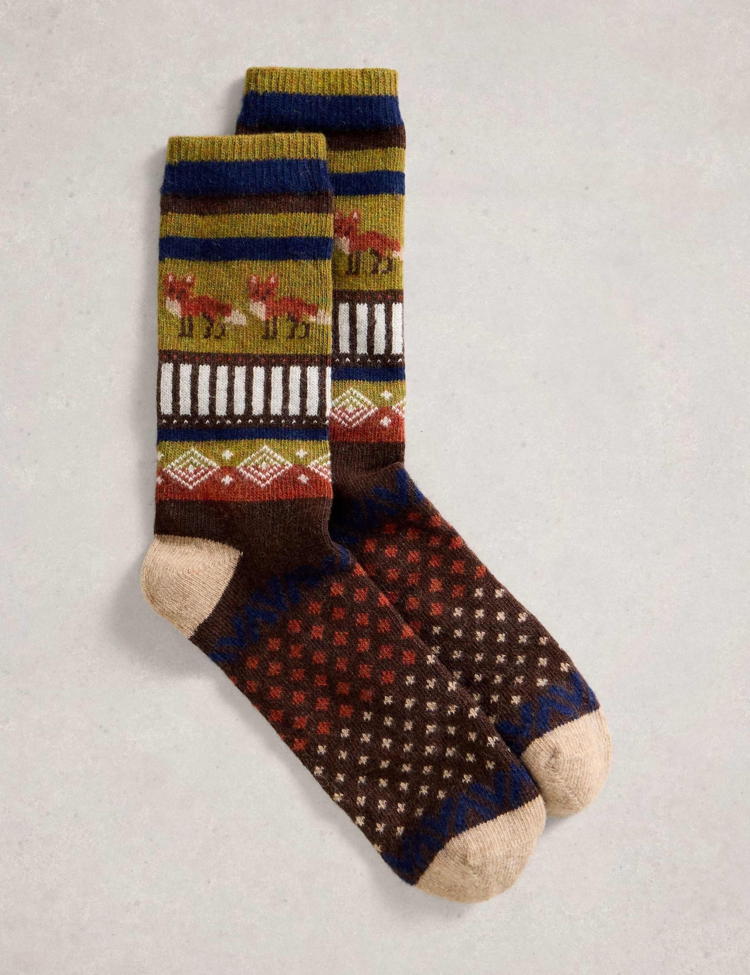 Fox Novelty Wool Rich Socks 2 of 4