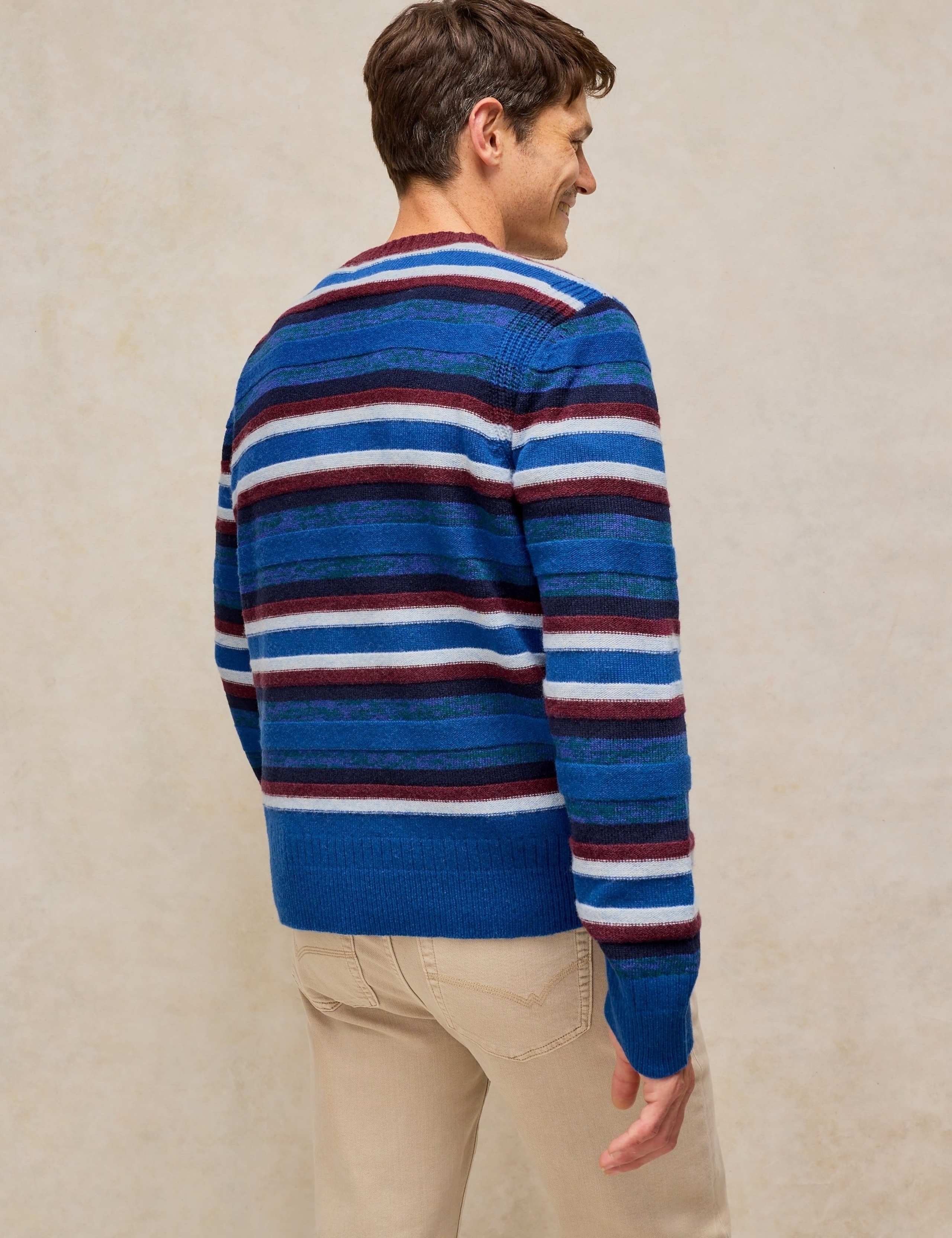 Lambswool Rich Striped Crew Neck Jumper 4 of 6