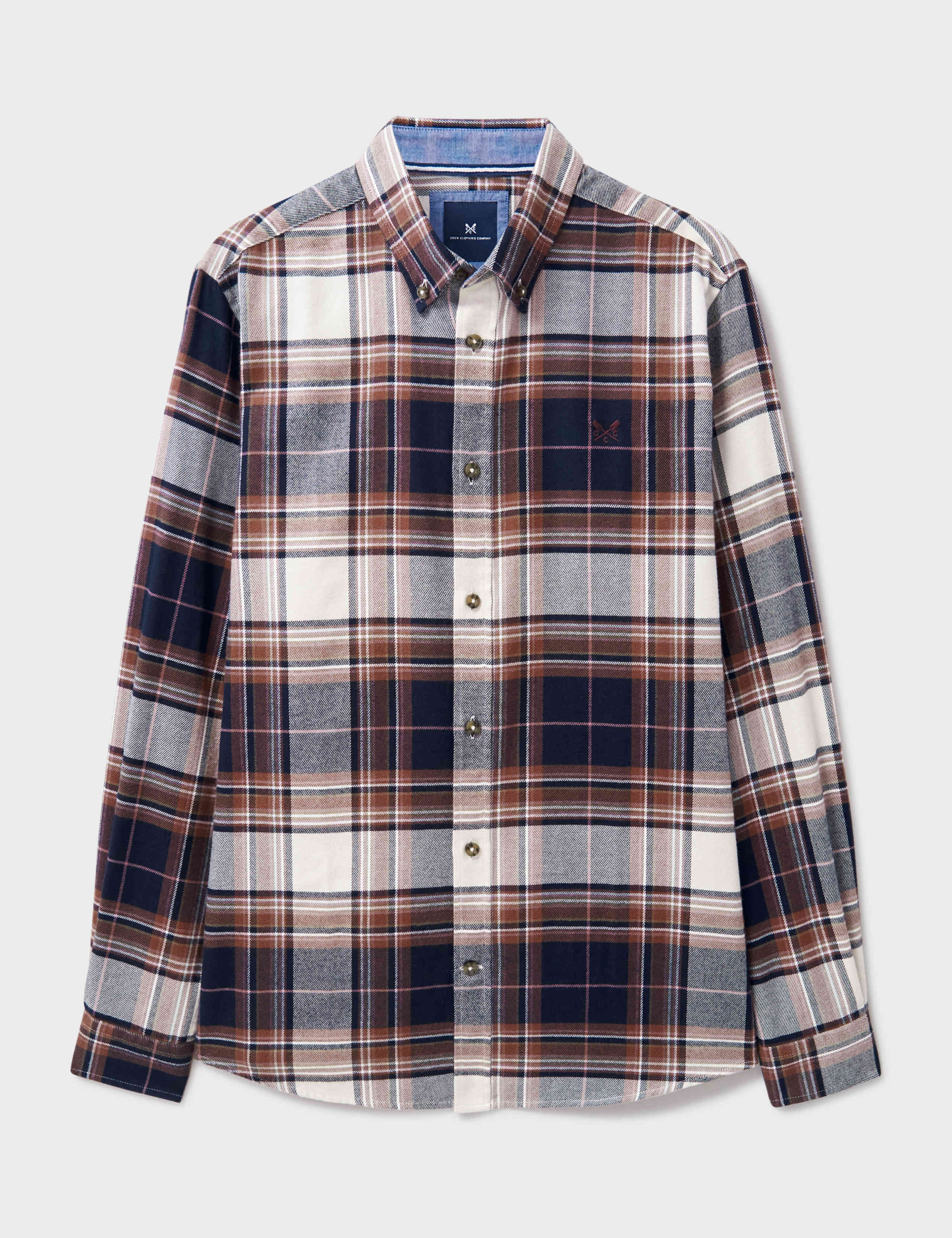 Pure Cotton Flannel Check Shirt | Crew Clothing | M&S