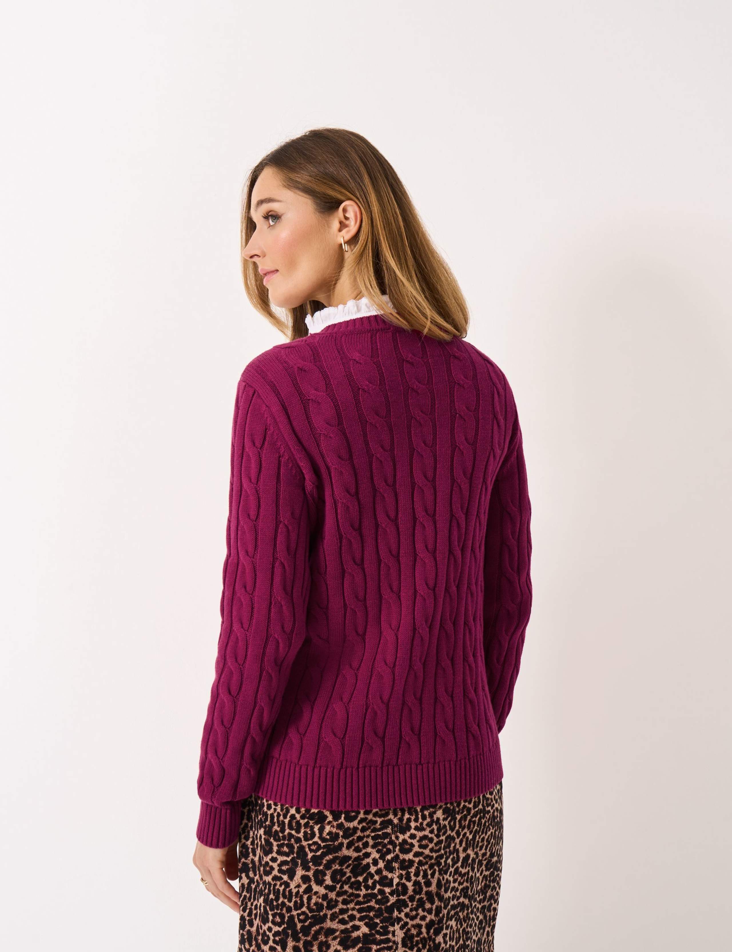 Cotton Rich Cable Knit Crew Neck Jumper 5 of 5