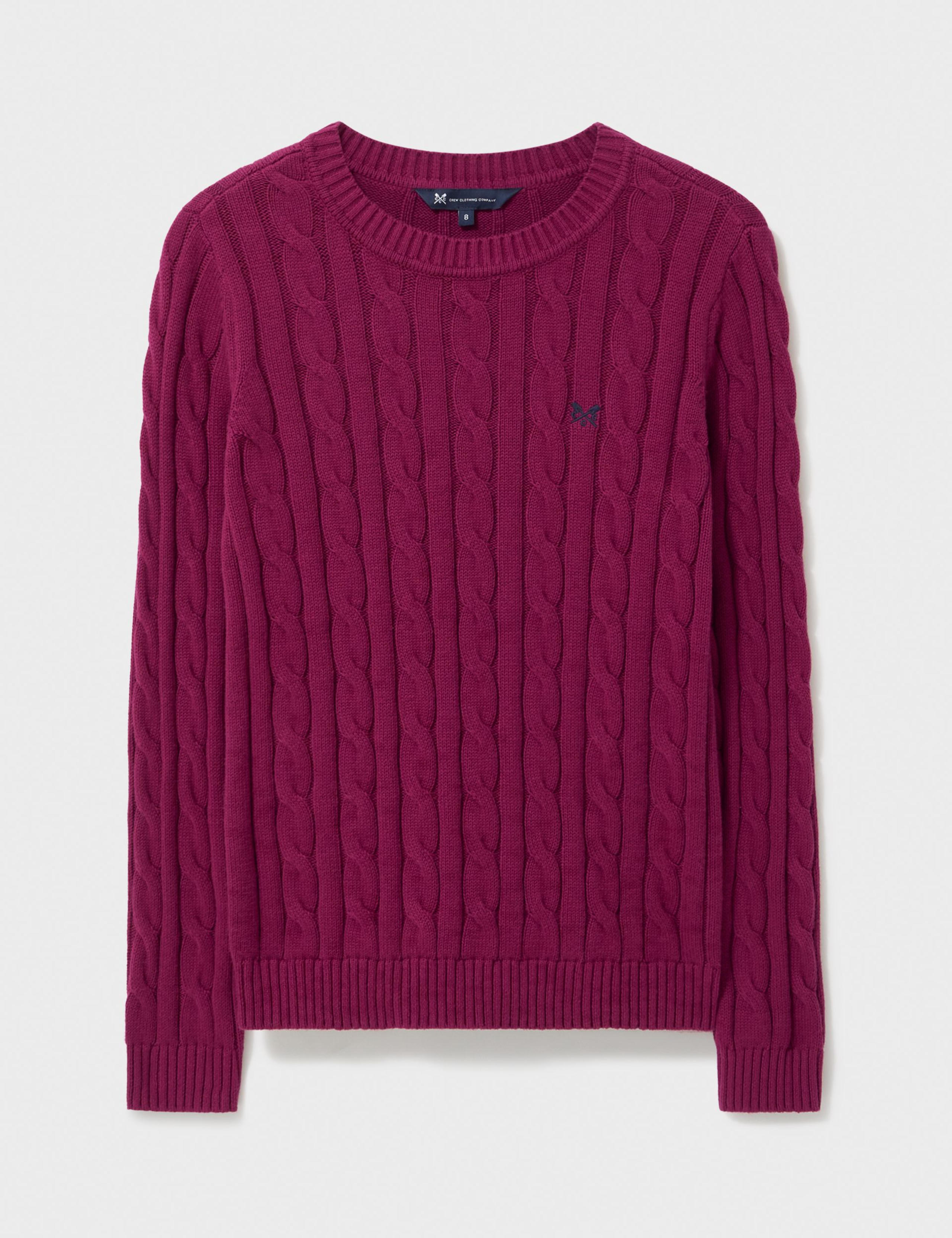 Cotton Rich Cable Knit Crew Neck Jumper 2 of 5