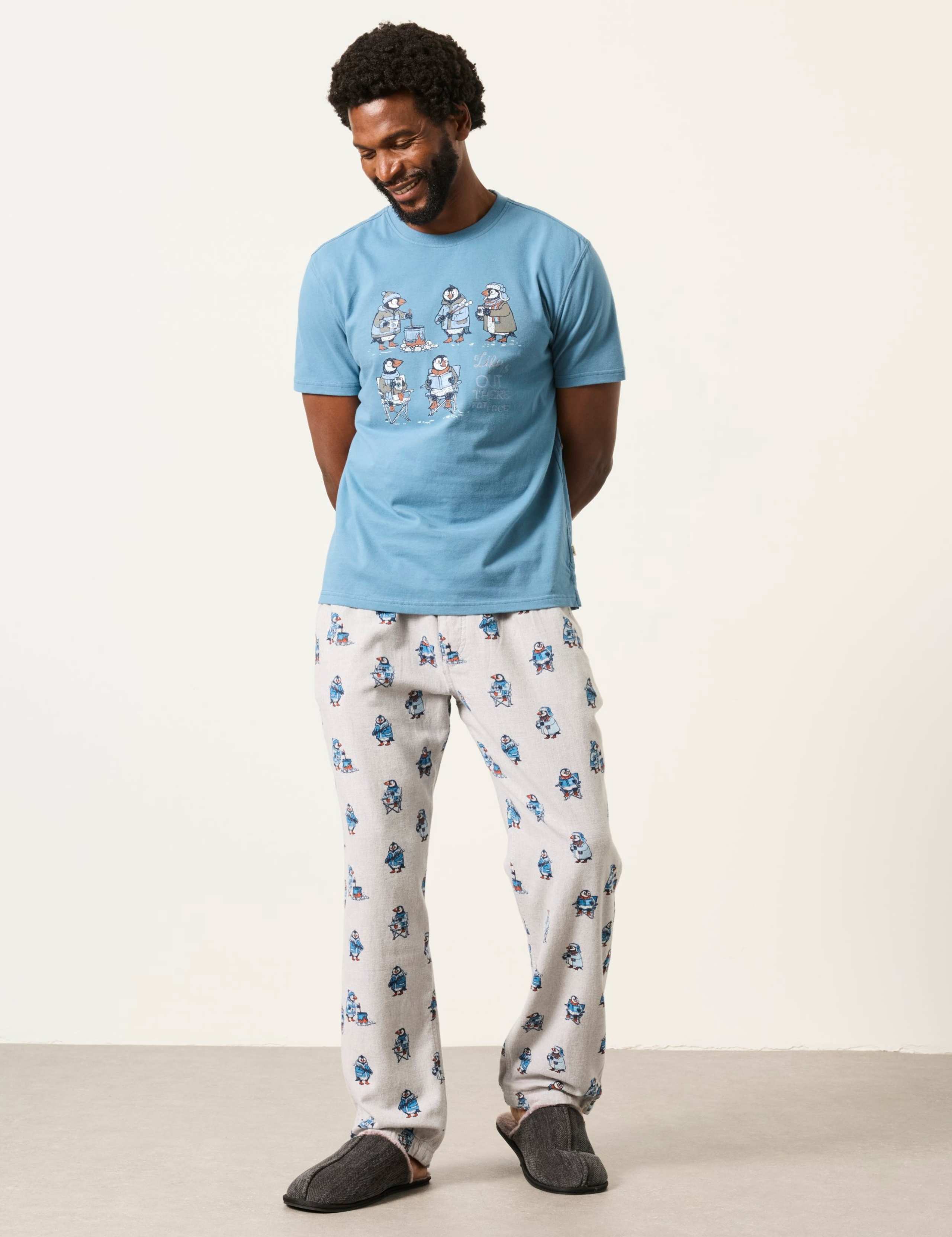 Pure Cotton Puffin Print Pyjama Bottoms 3 of 5