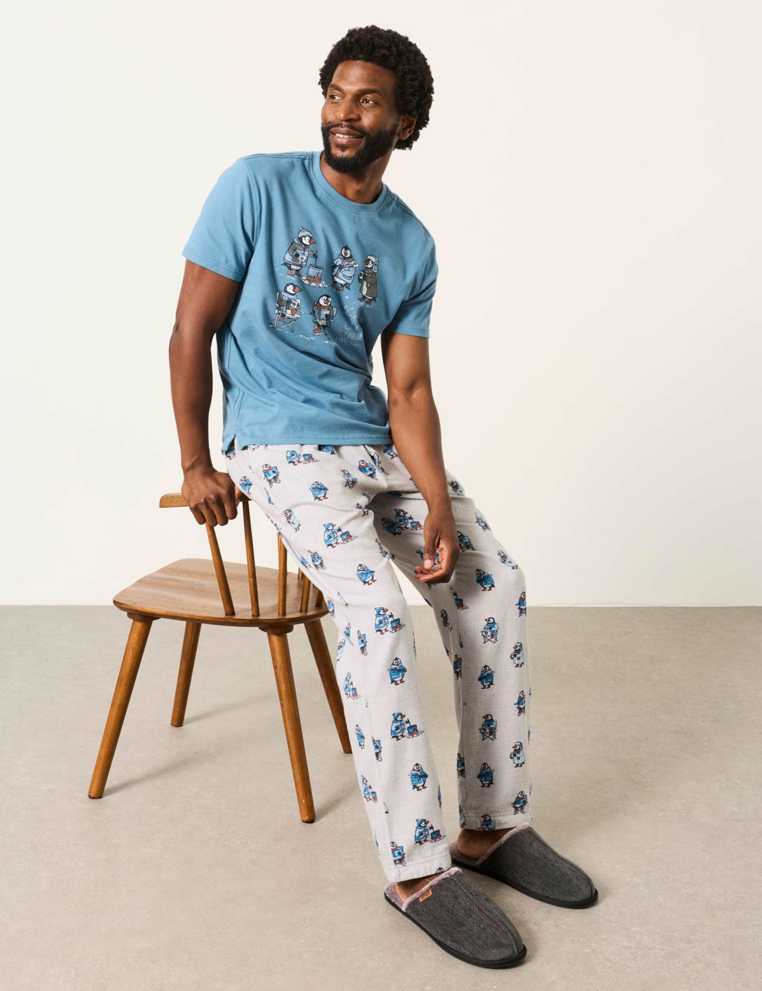 Pure Cotton Puffin Print Pyjama Bottoms 4 of 5