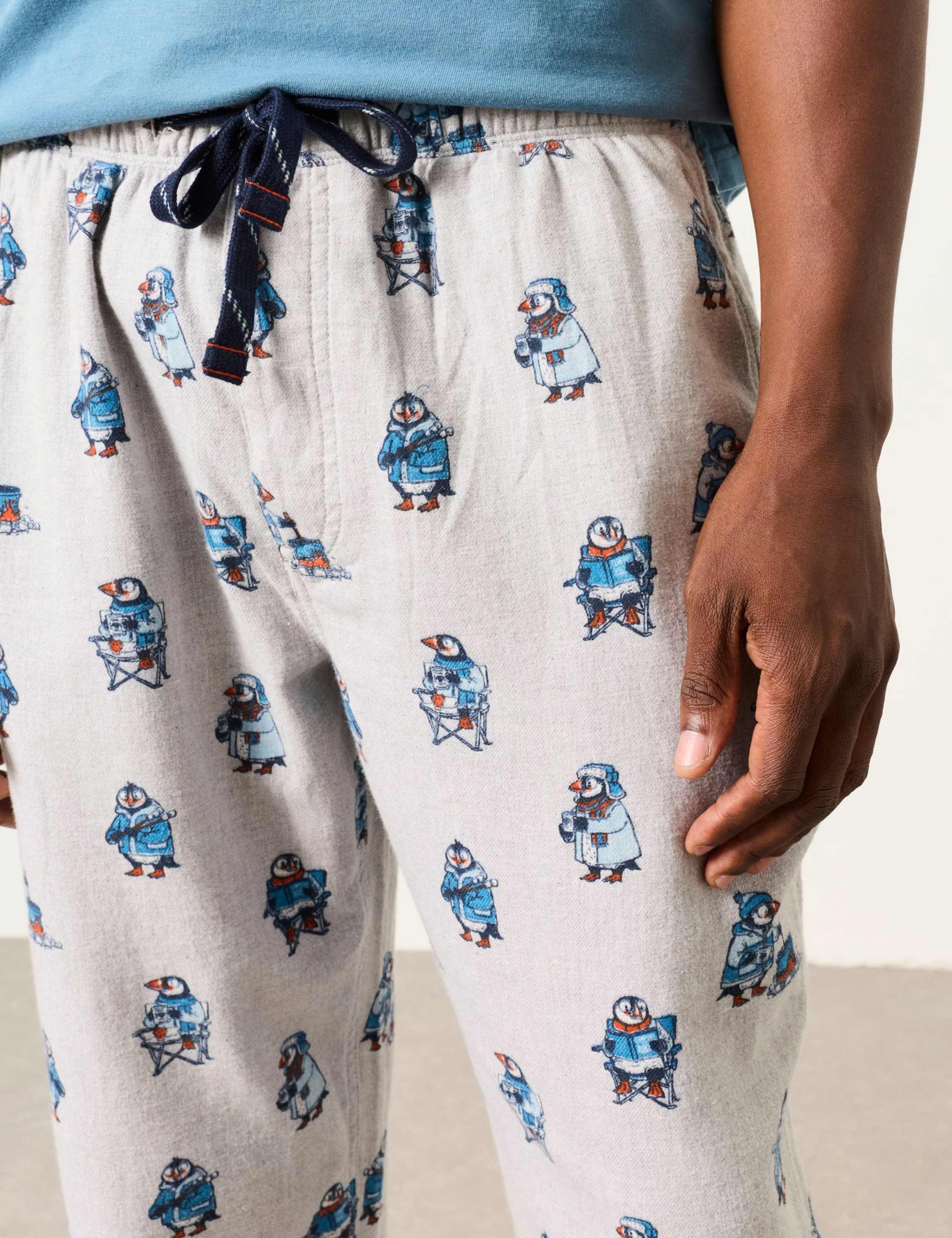 Pure Cotton Puffin Print Pyjama Bottoms 5 of 5