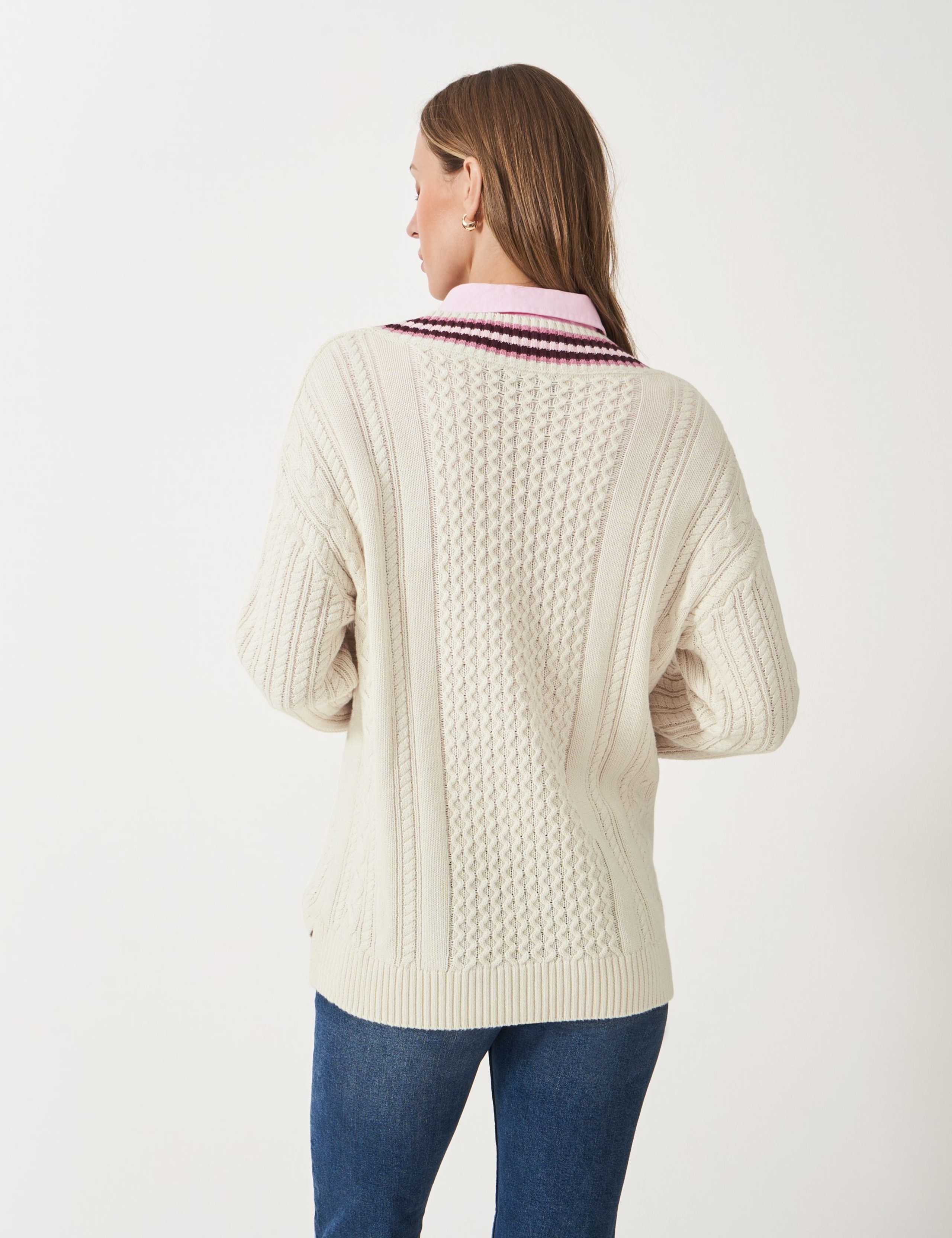 Pure Cotton Oversized Cricket Jumper 3 of 4