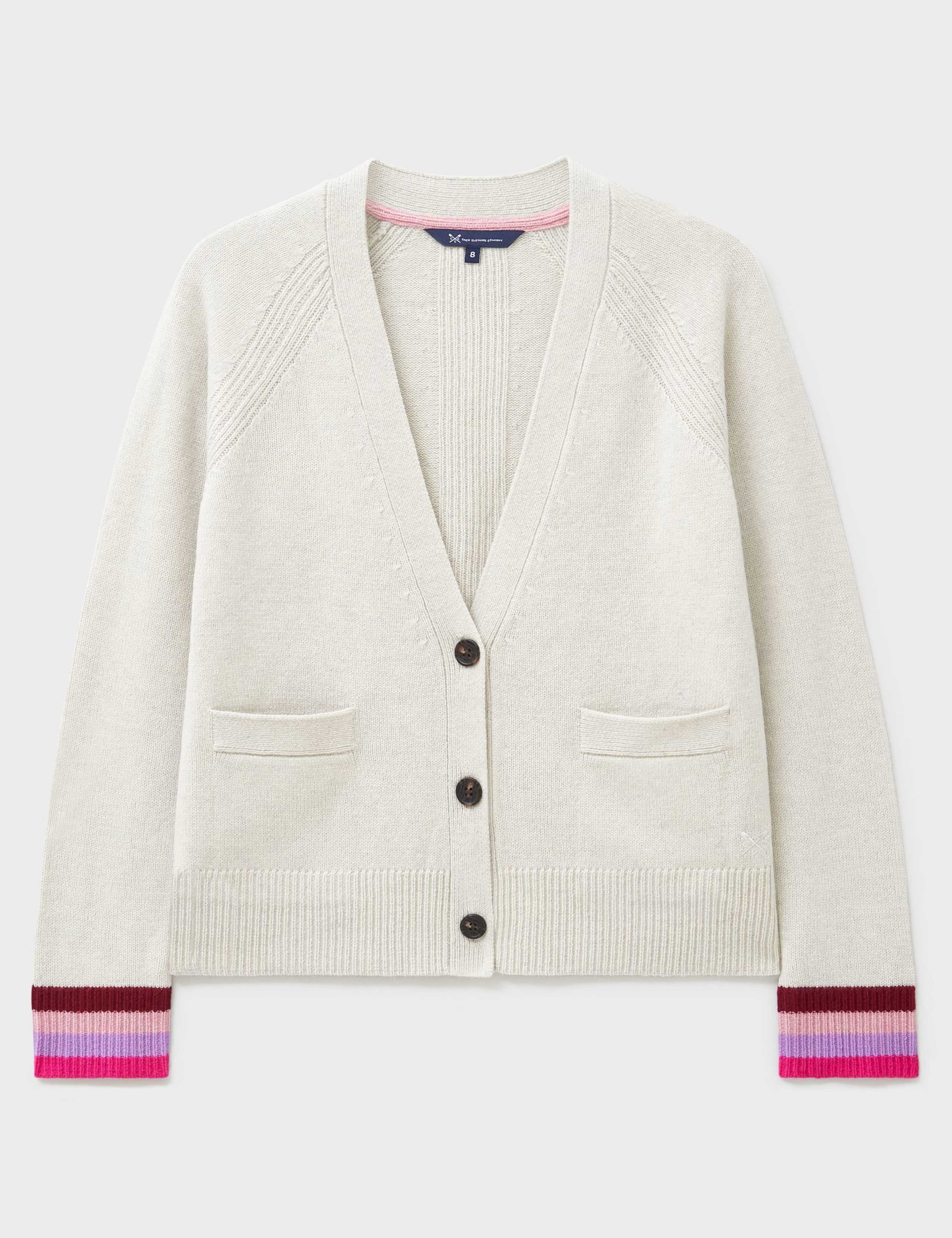 Merino Wool Rich Striped Detail Cardigan 2 of 5