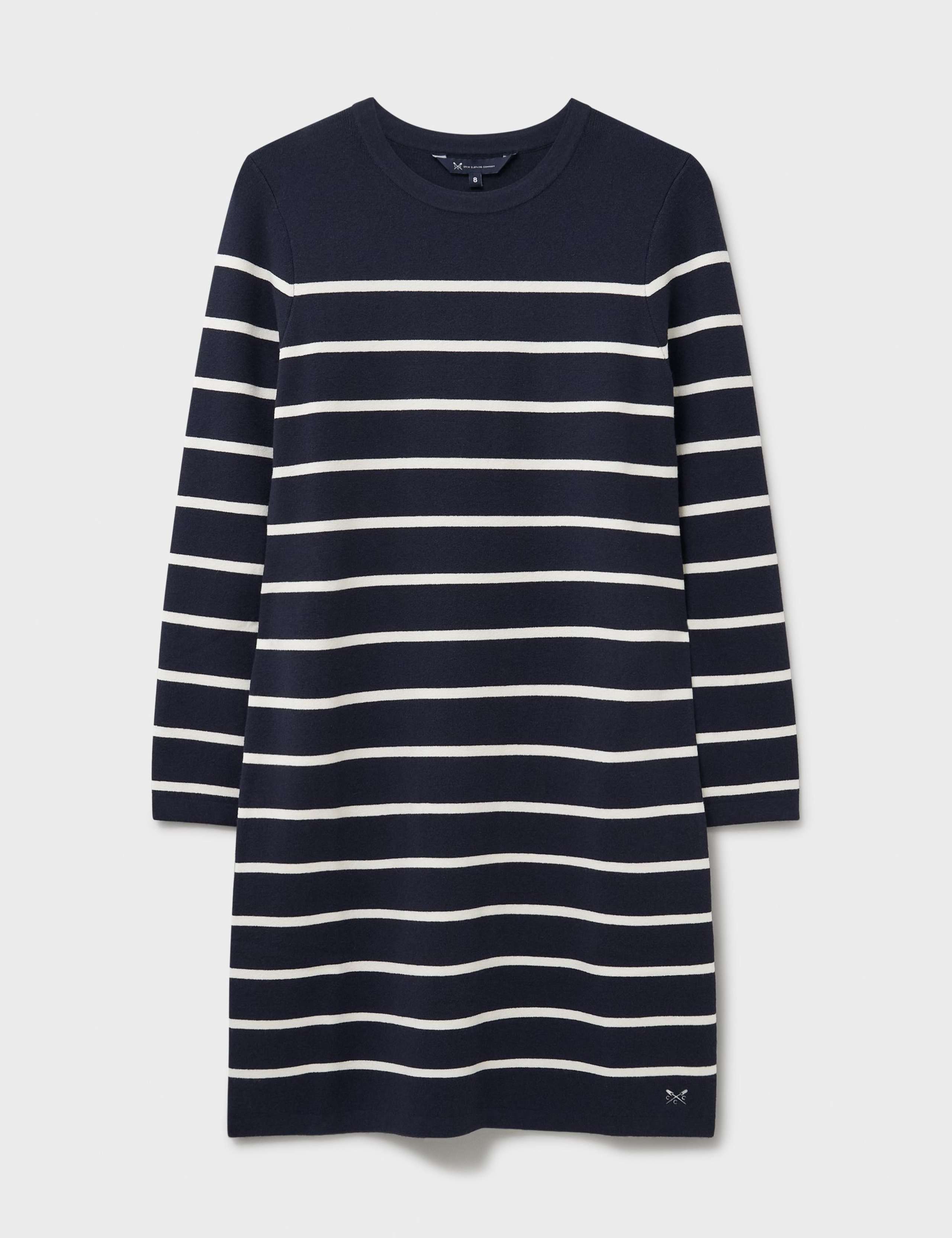 Cotton Blend Striped Mini Jumper Dress 2 of 5