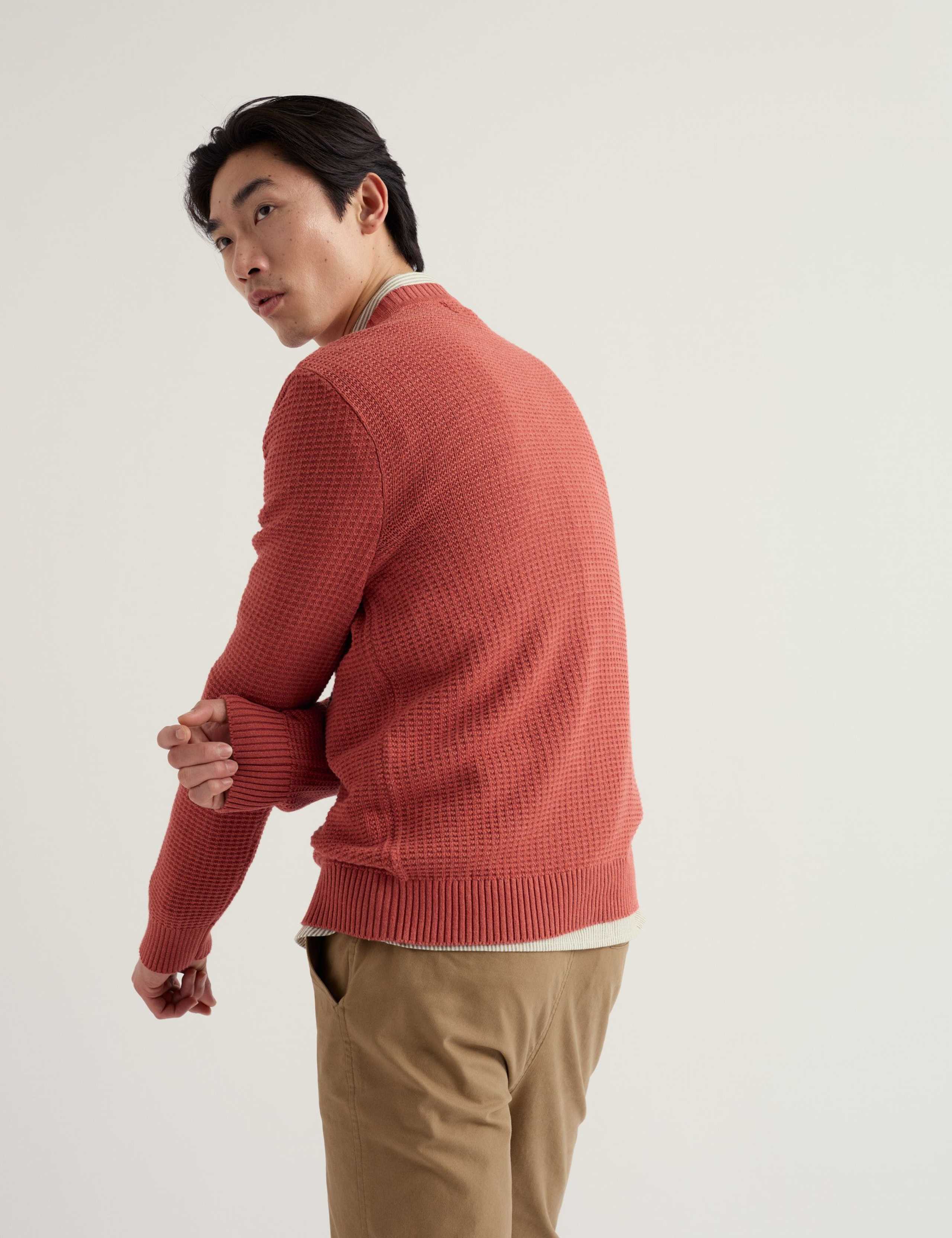 Pure Cotton Crew Neck Textured Jumper 3 of 5