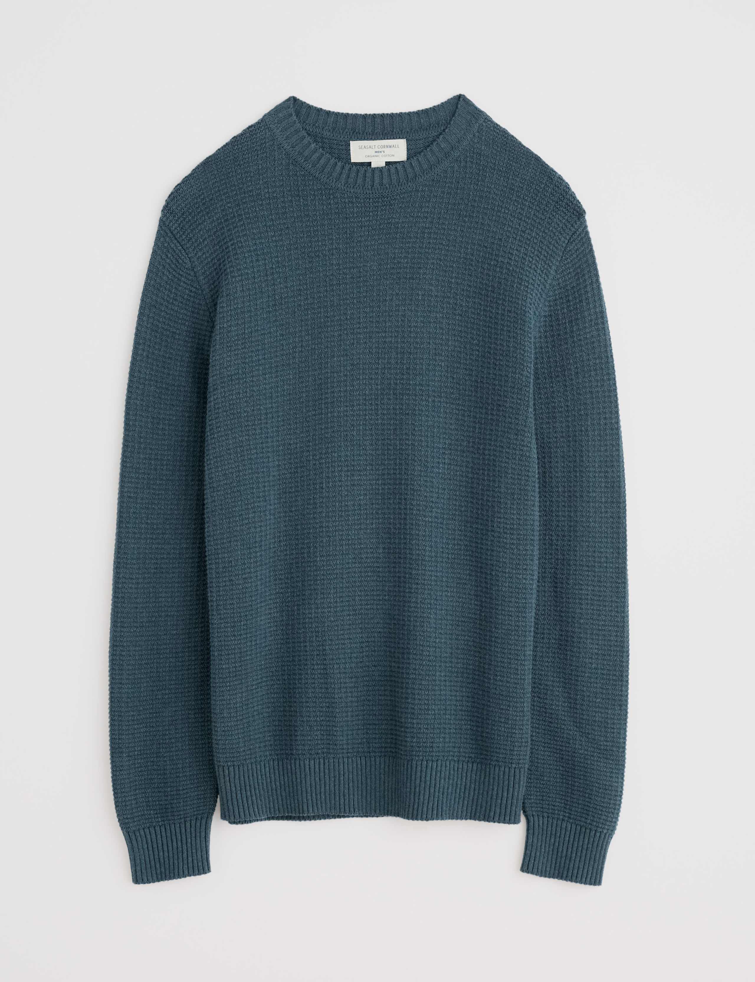 Pure Cotton Crew Neck Textured Jumper 2 of 4