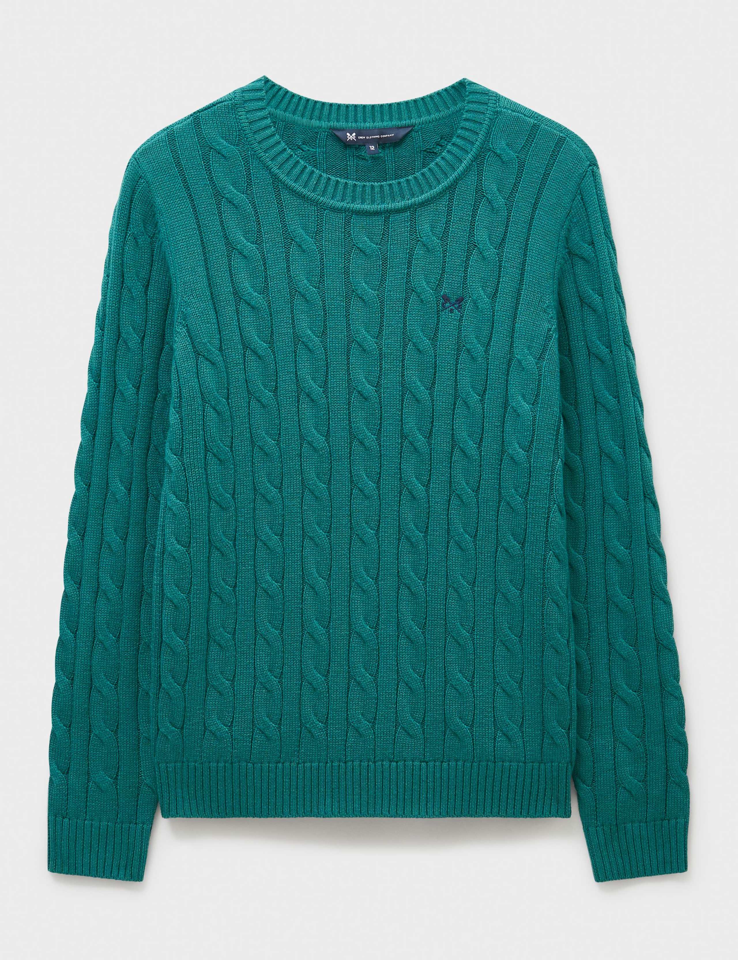 Cotton Rich Cable Knit Crew Neck Jumper 2 of 5