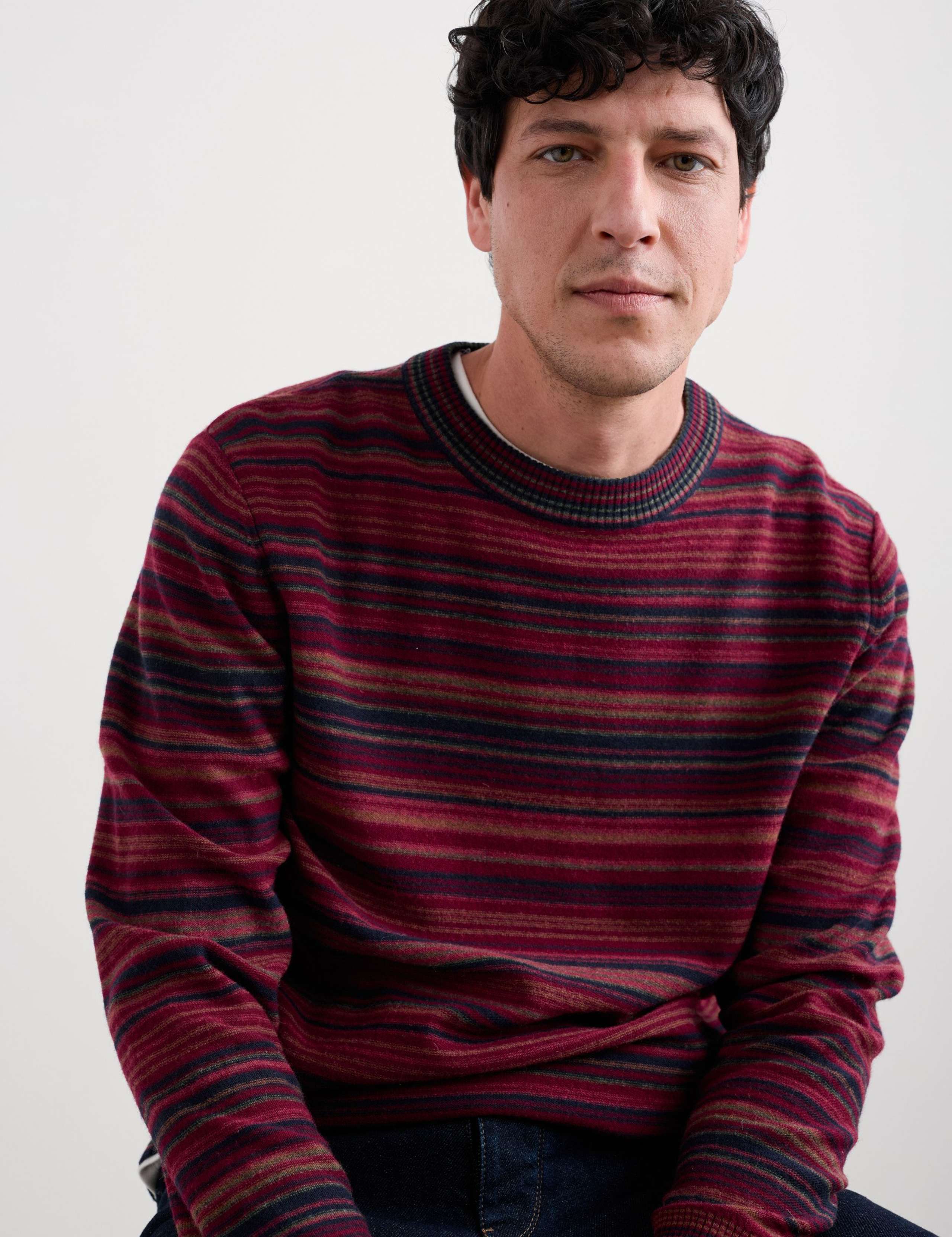 Wool Rich Crew Neck Ribbed Jumper 4 of 5