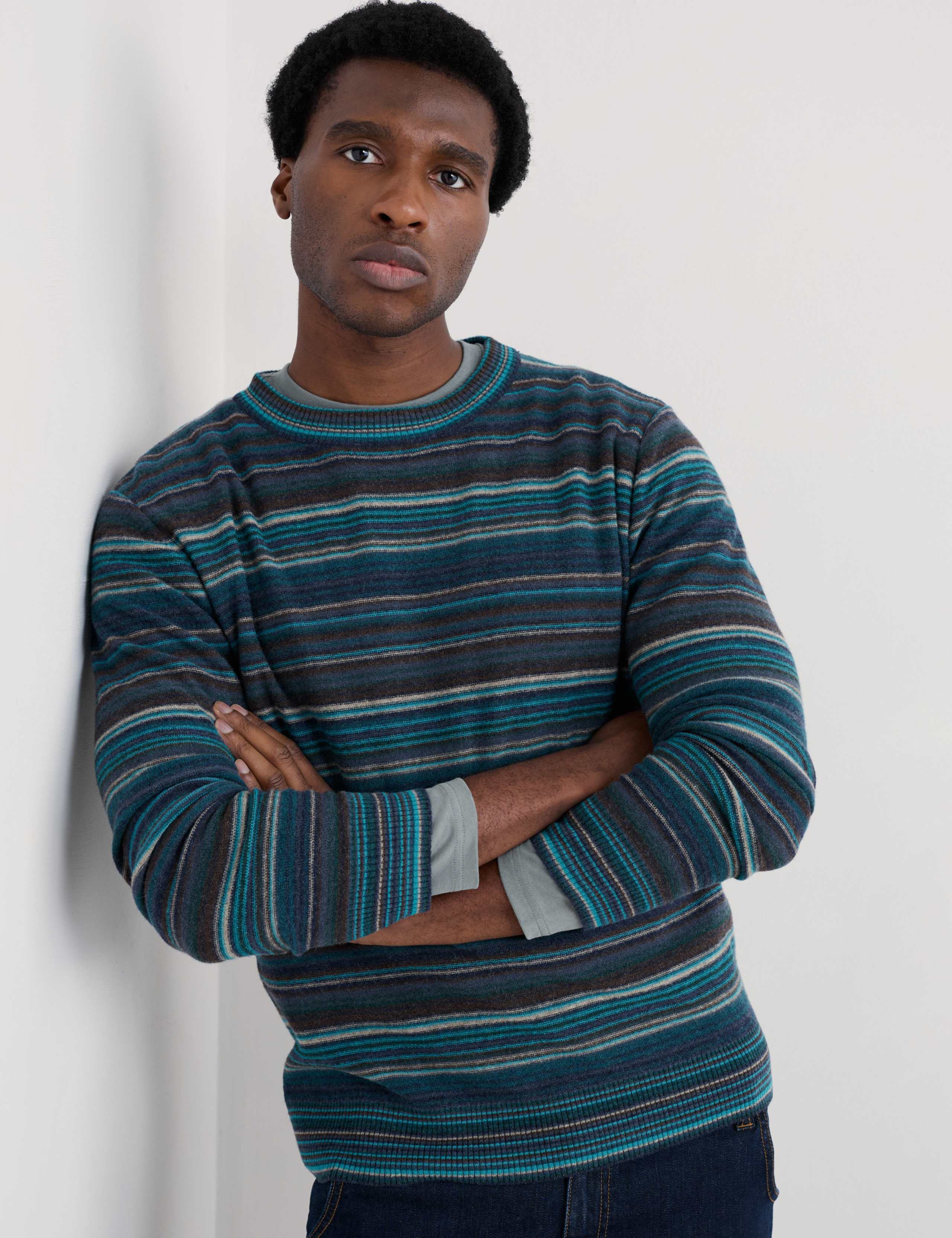 Wool Rich Crew Neck Ribbed Jumper 3 of 4