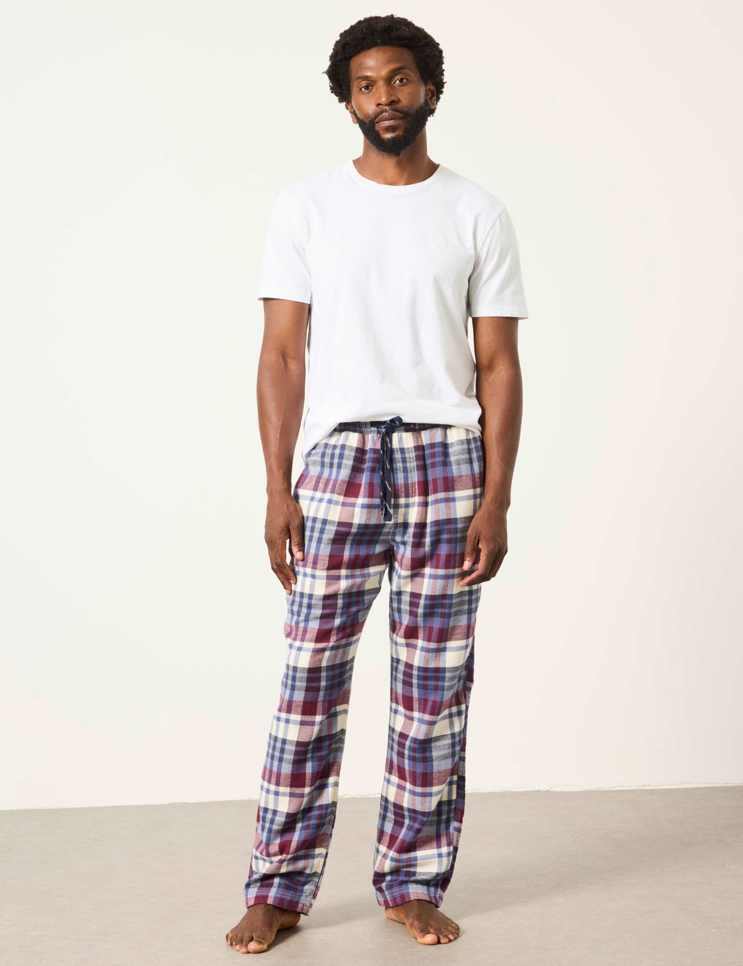 Pure Cotton Checked Pyjama Bottoms 3 of 7