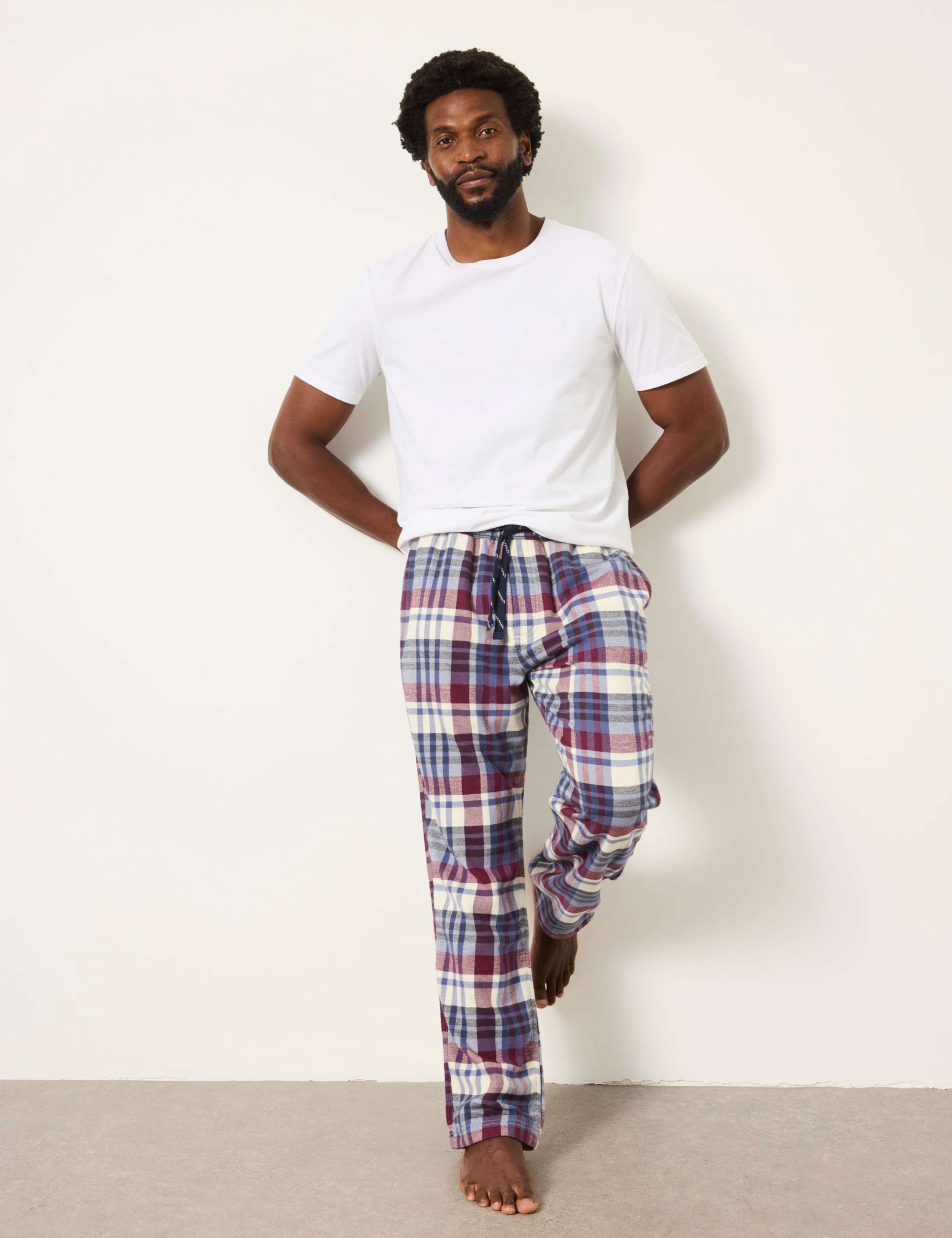 Pure Cotton Checked Pyjama Bottoms 4 of 7