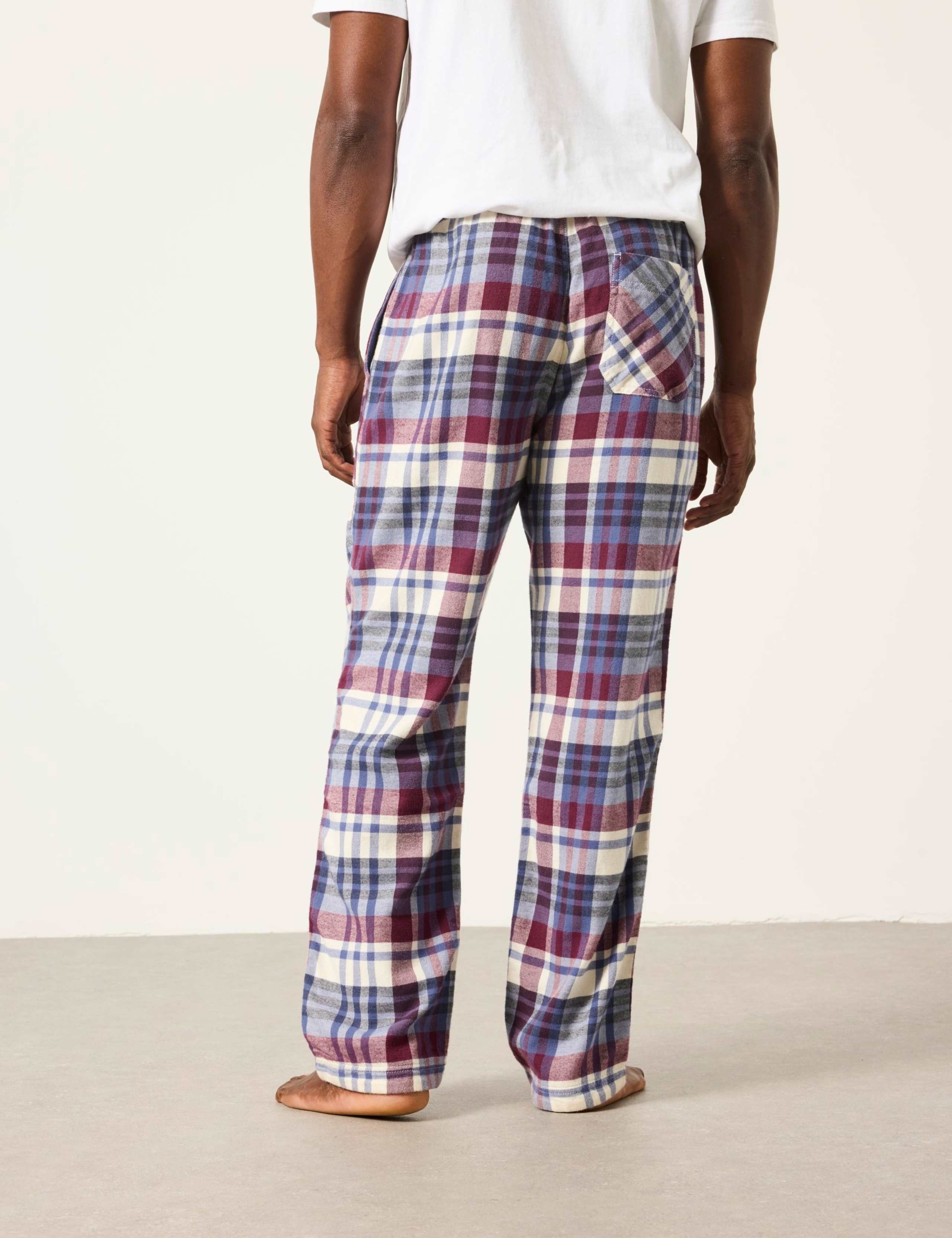 Pure Cotton Checked Pyjama Bottoms 6 of 7