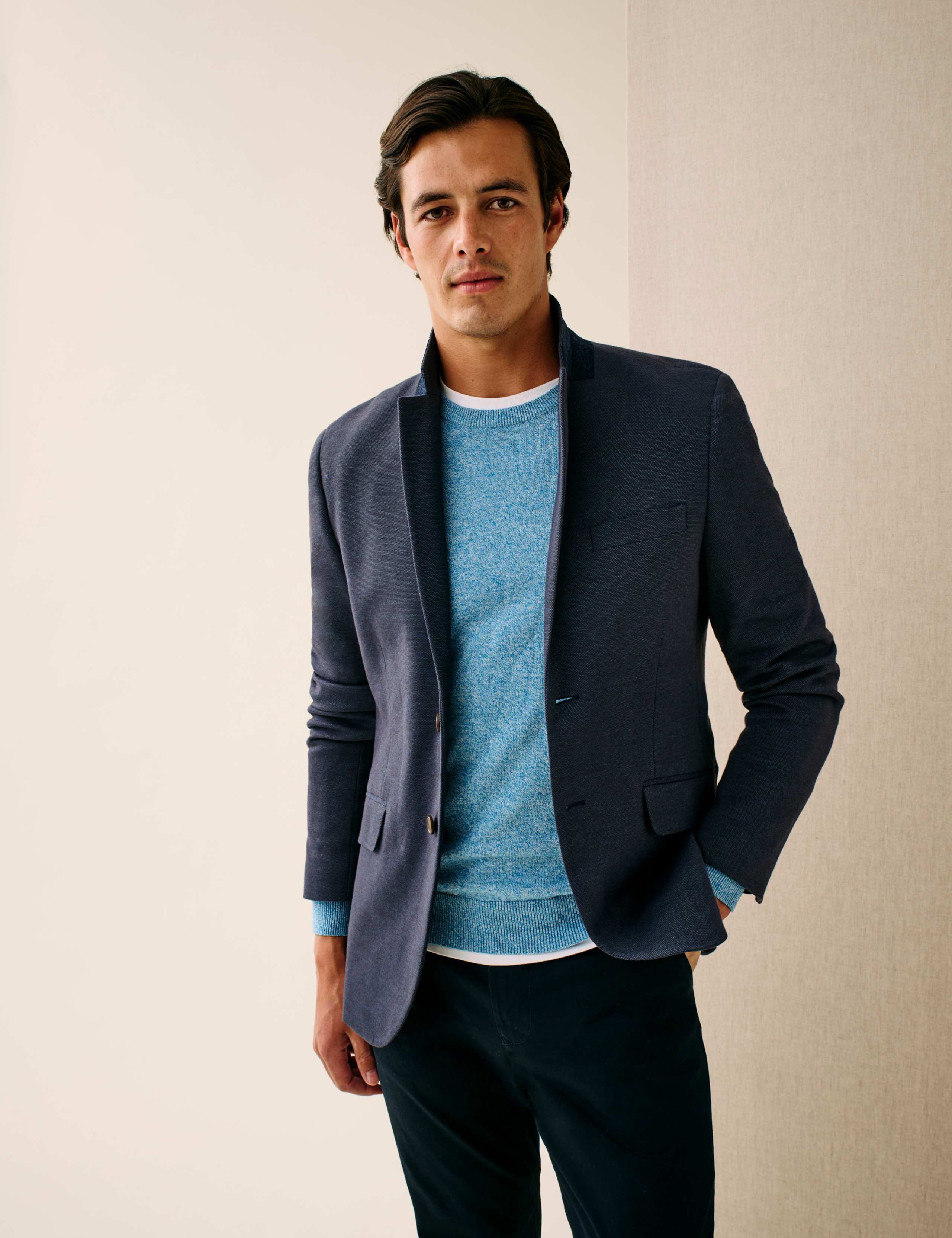 Cotton Rich Jersey Textured Blazer 5 of 5