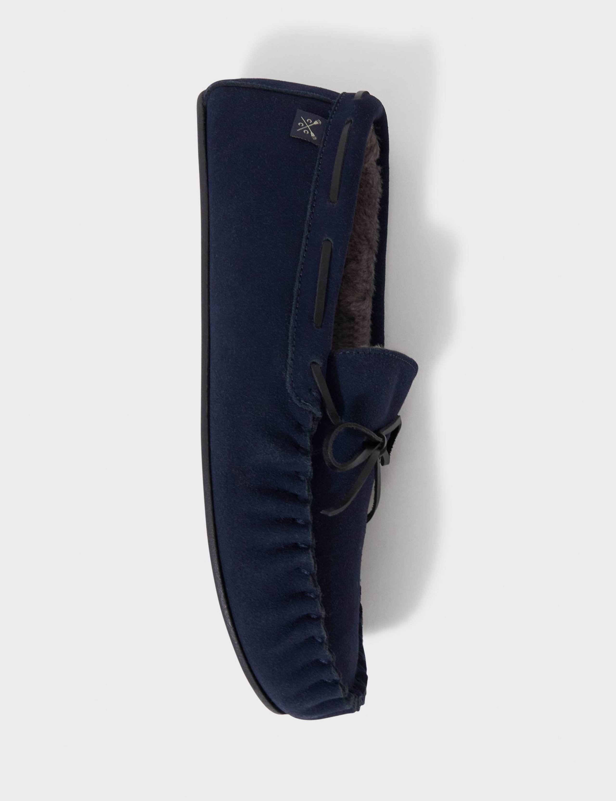 Suede Faux Fur Lined Moccasin Slippers 3 of 4