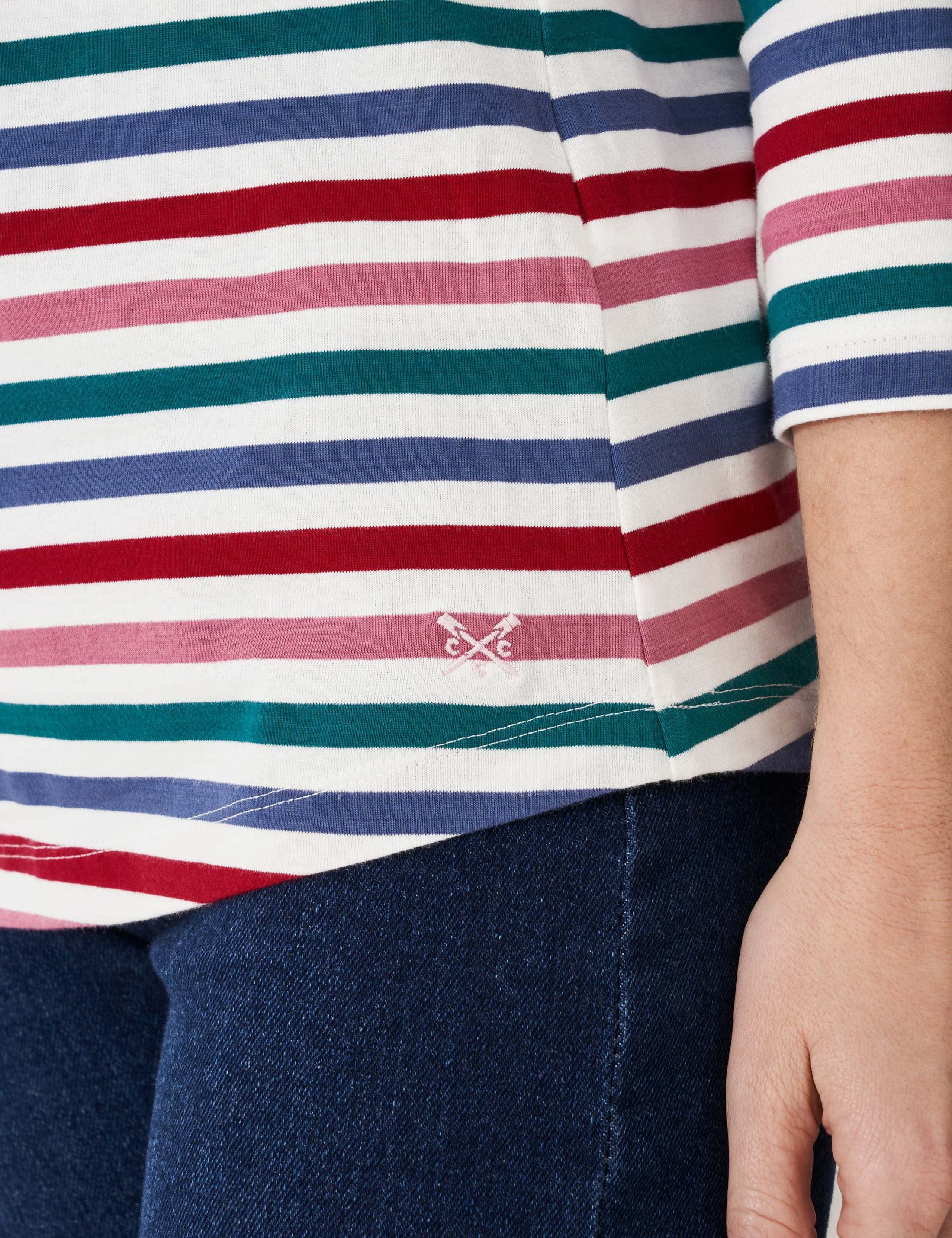 Pure Cotton Striped Slash Neck Top 5 of 5