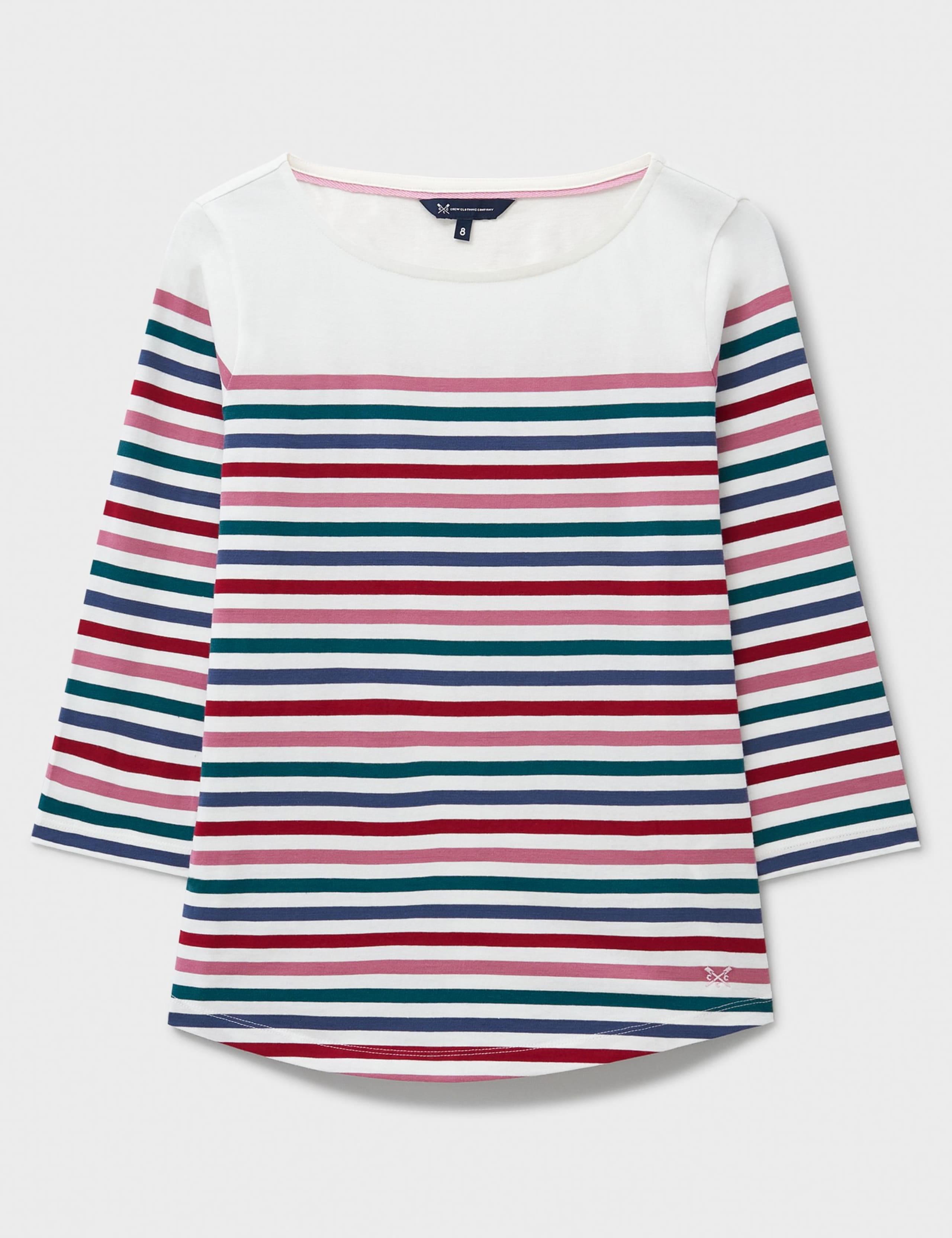 Pure Cotton Striped Slash Neck Top 2 of 5