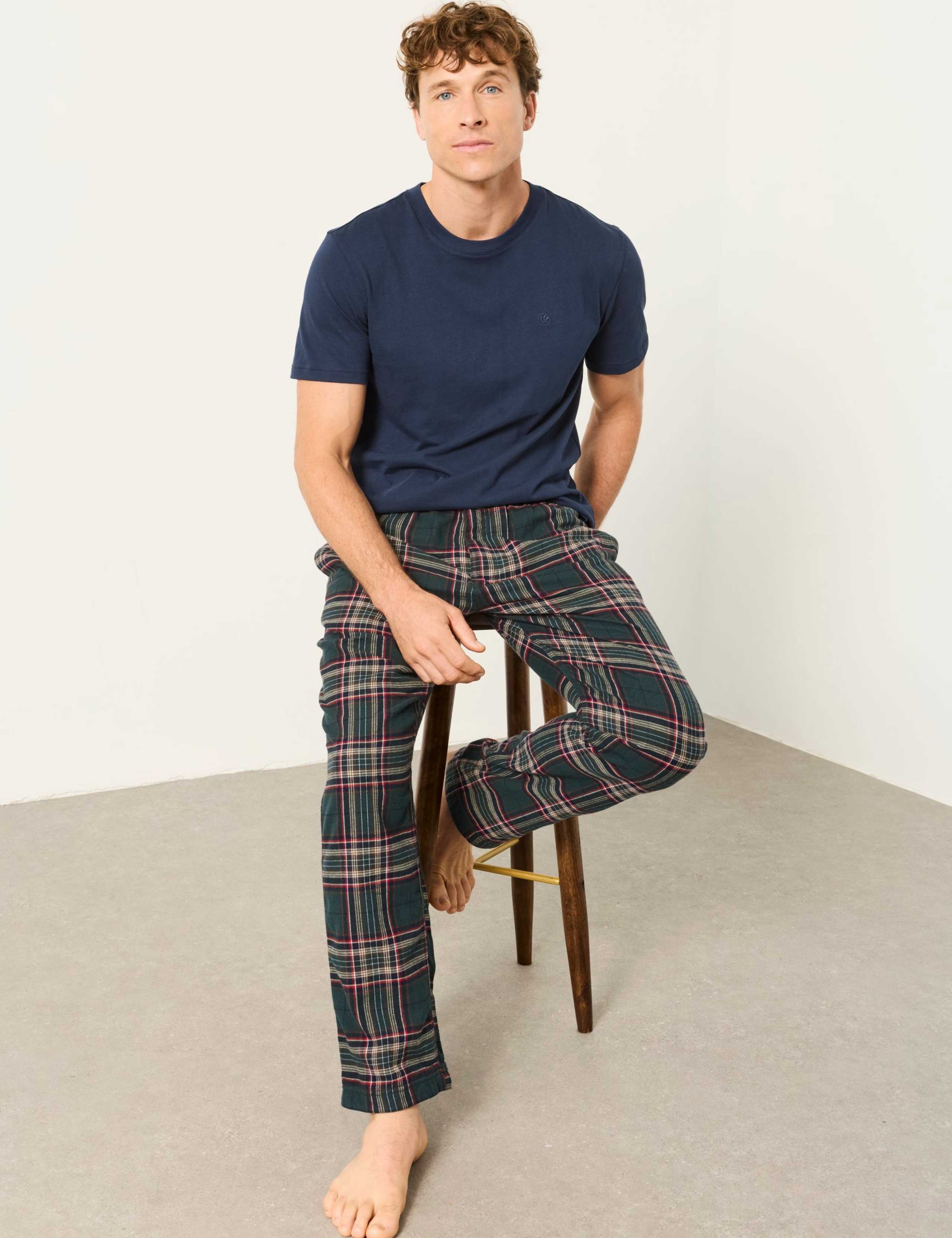 Pure Cotton Checked Pyjama Set 4 of 7