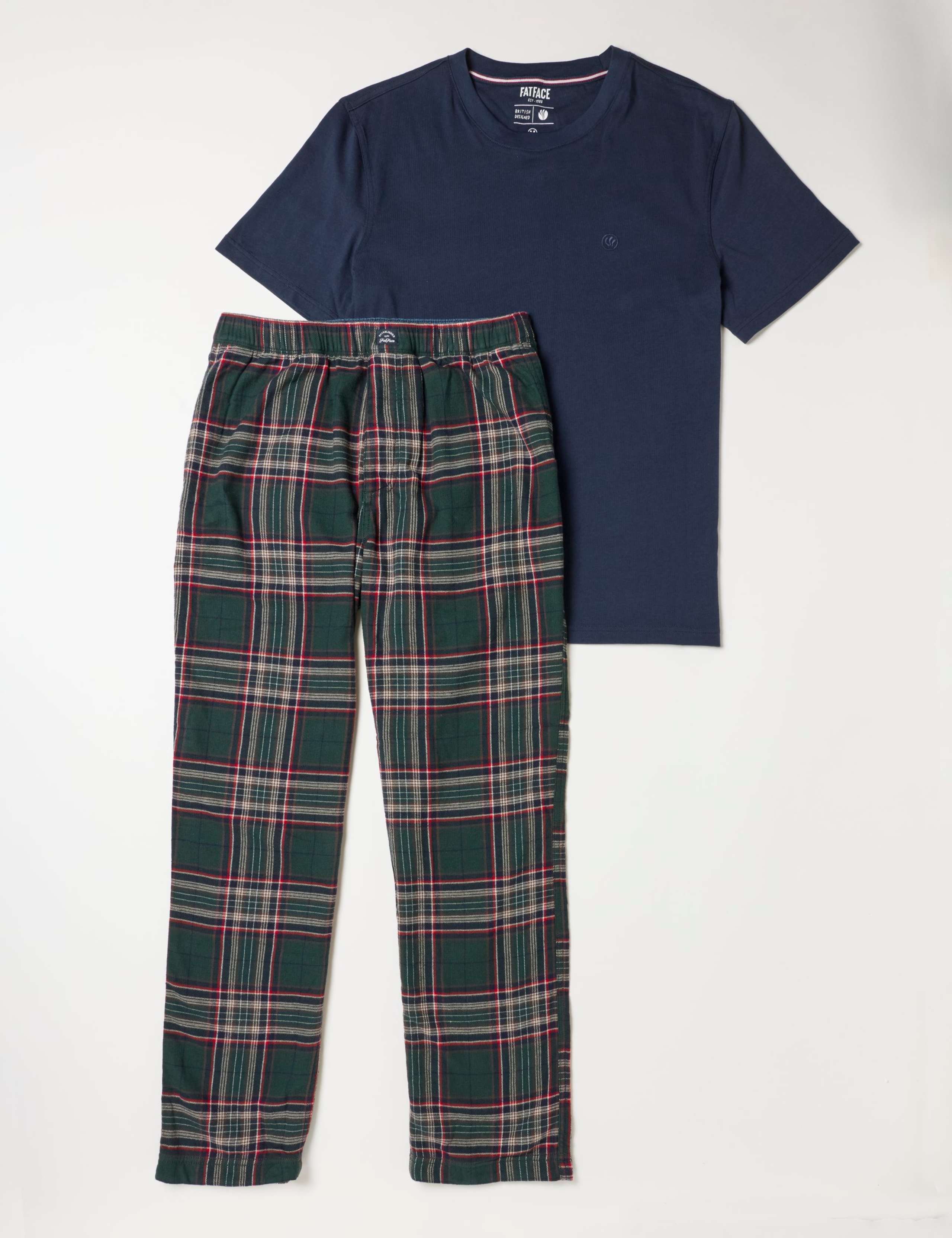 Pure Cotton Checked Pyjama Set 2 of 7
