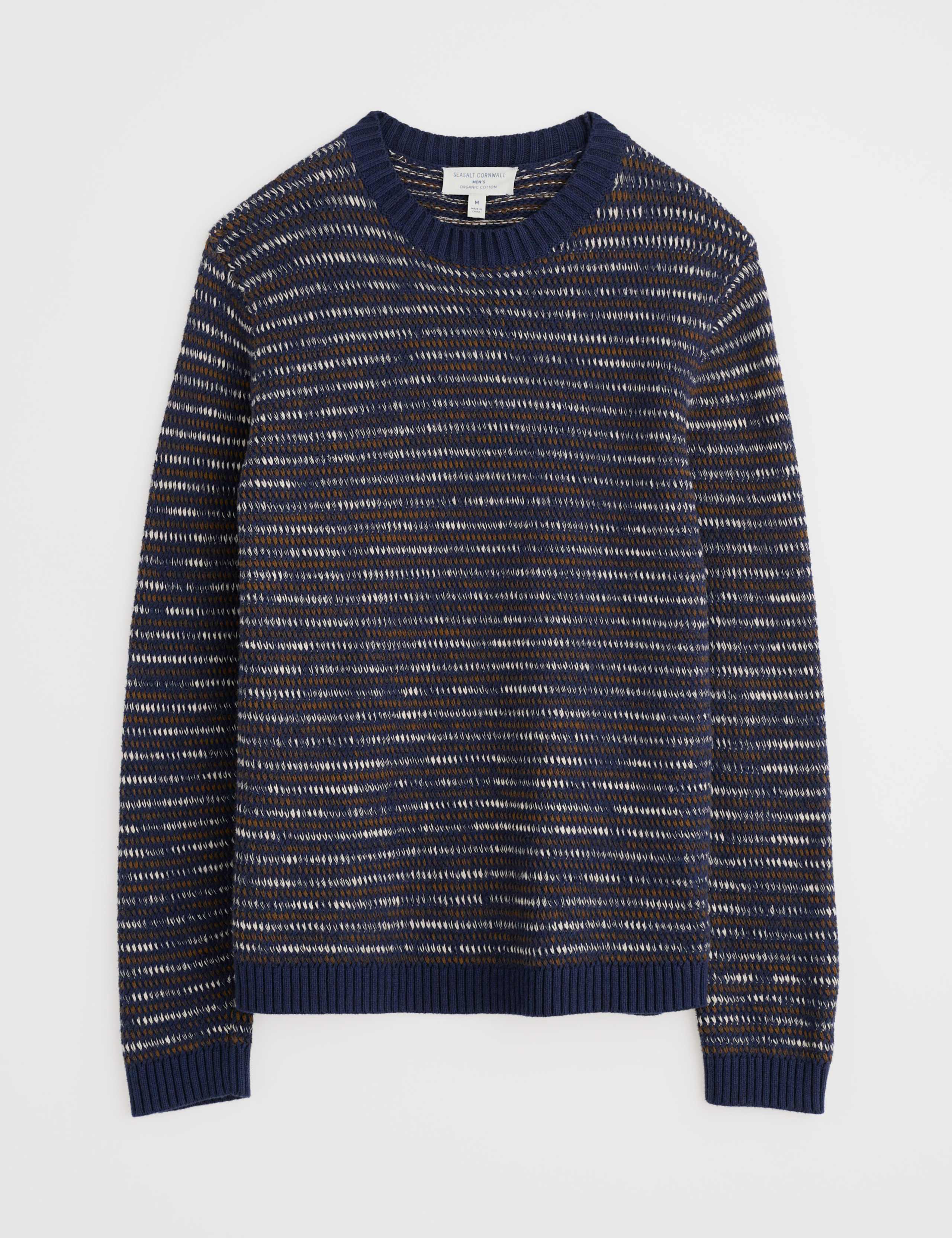 Pure Cotton Striped Textured Jumper 2 of 5