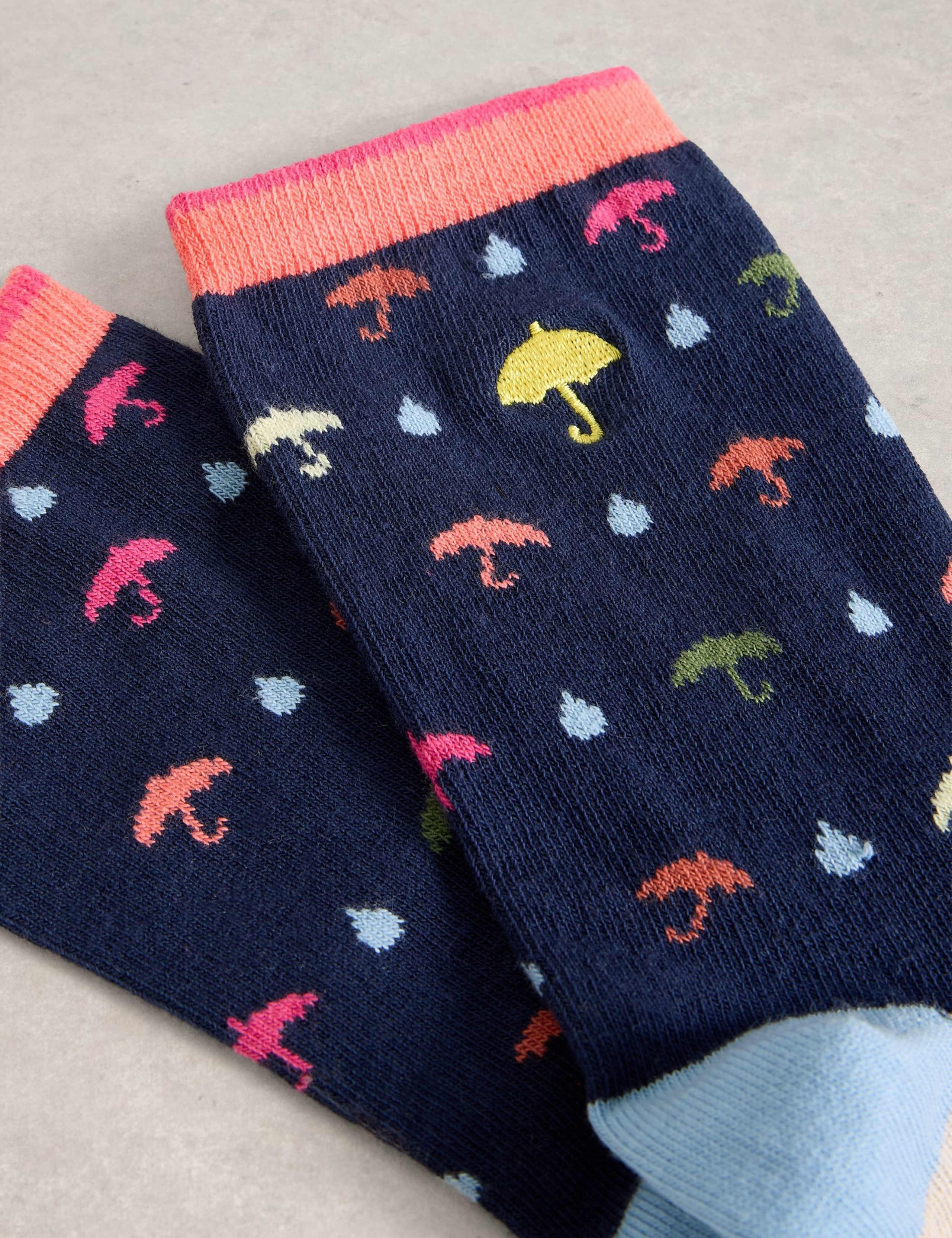 Embroidered Cotton Rich Ankle Socks 2 of 2