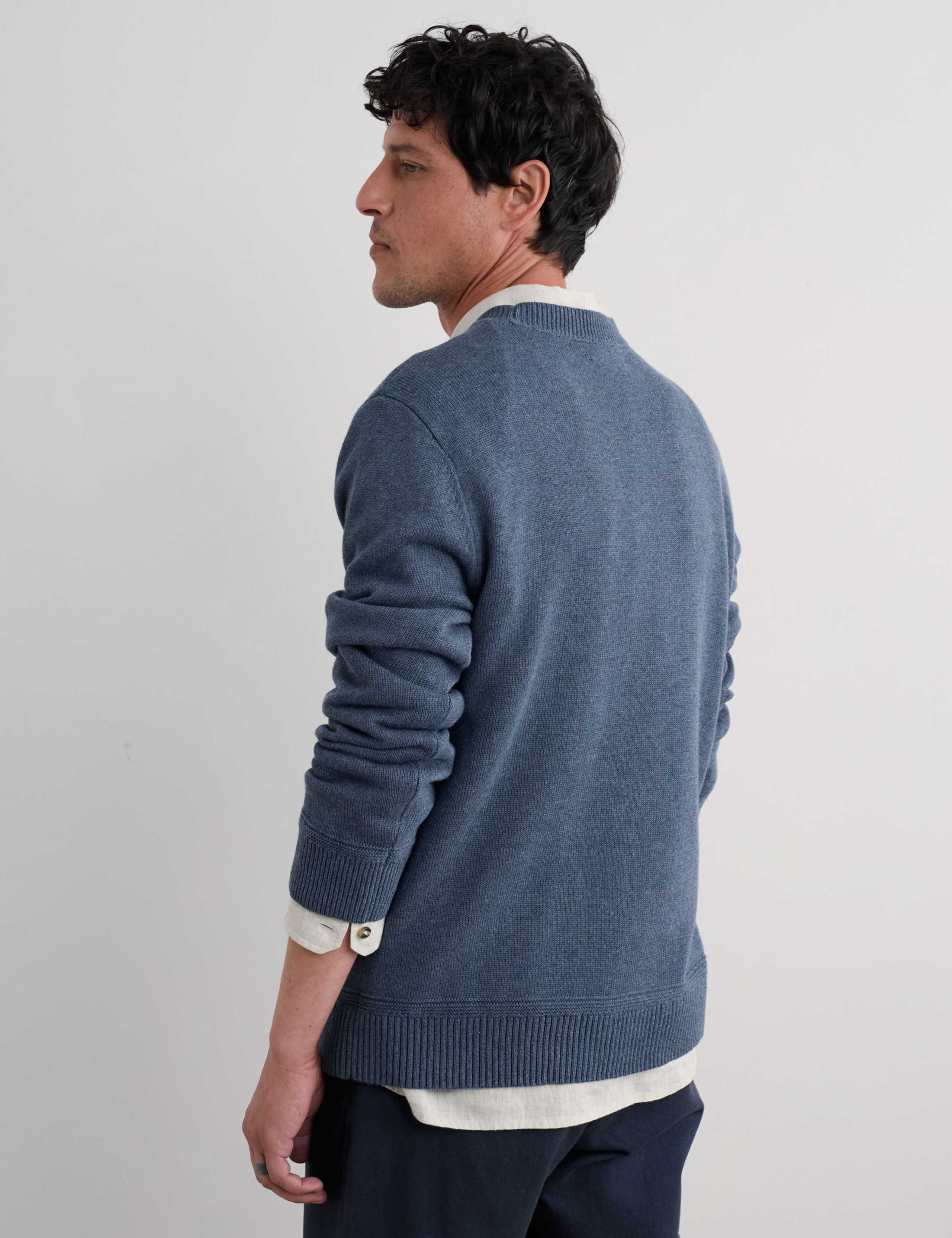 Pure Cotton Crew Neck Jumper 3 of 4