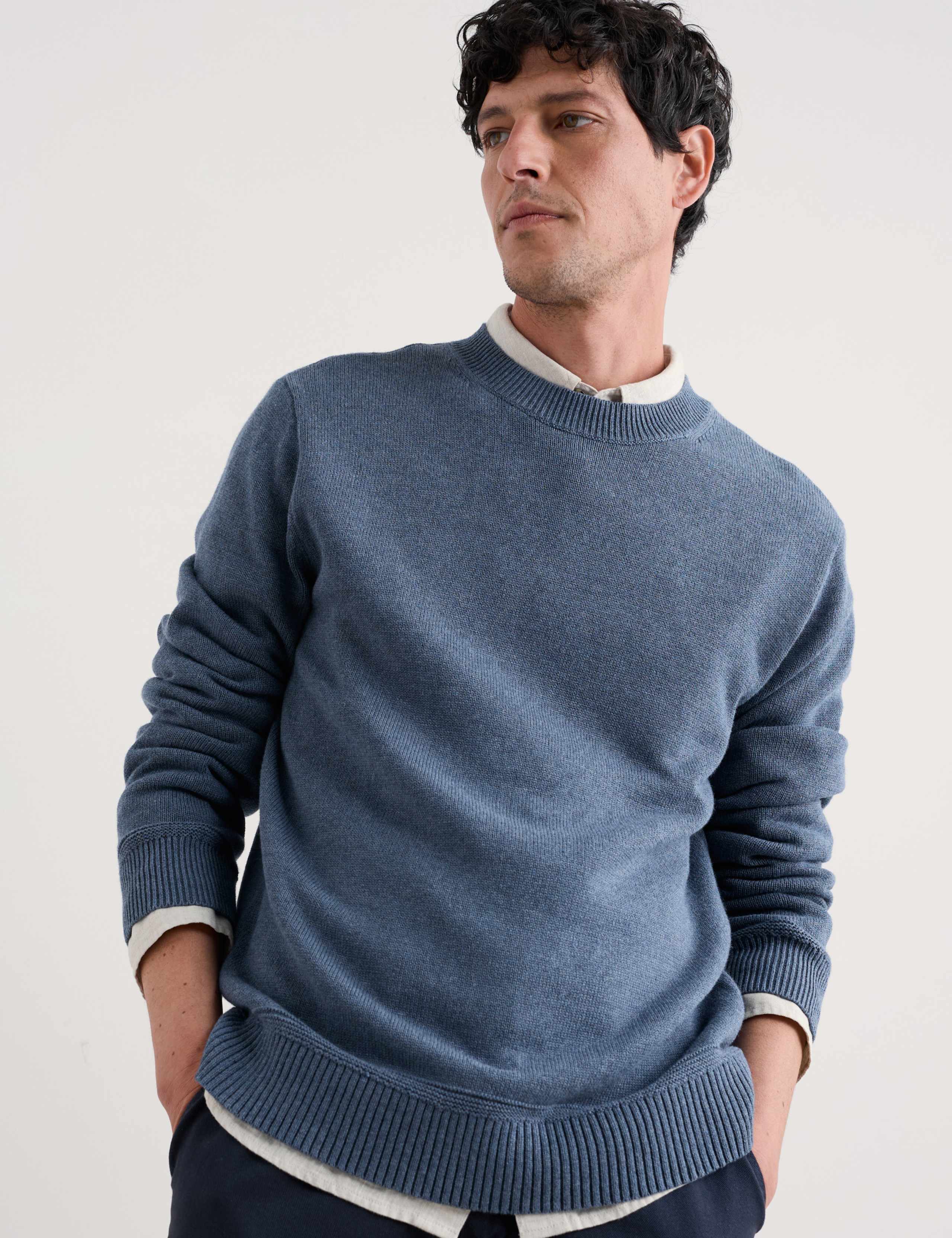 Pure Cotton Crew Neck Jumper 4 of 4