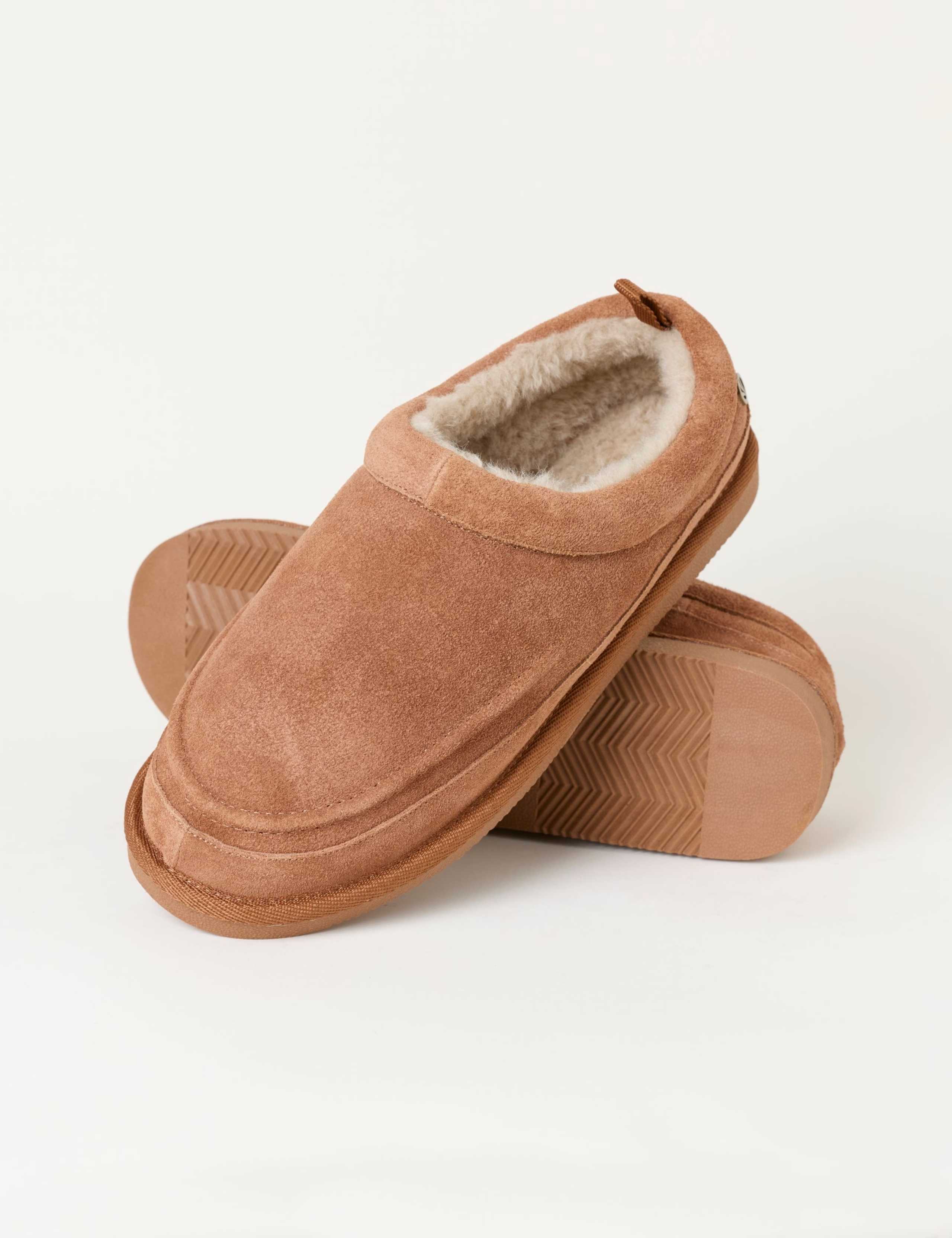Suede Fleece Lined Mule Slippers 2 of 3