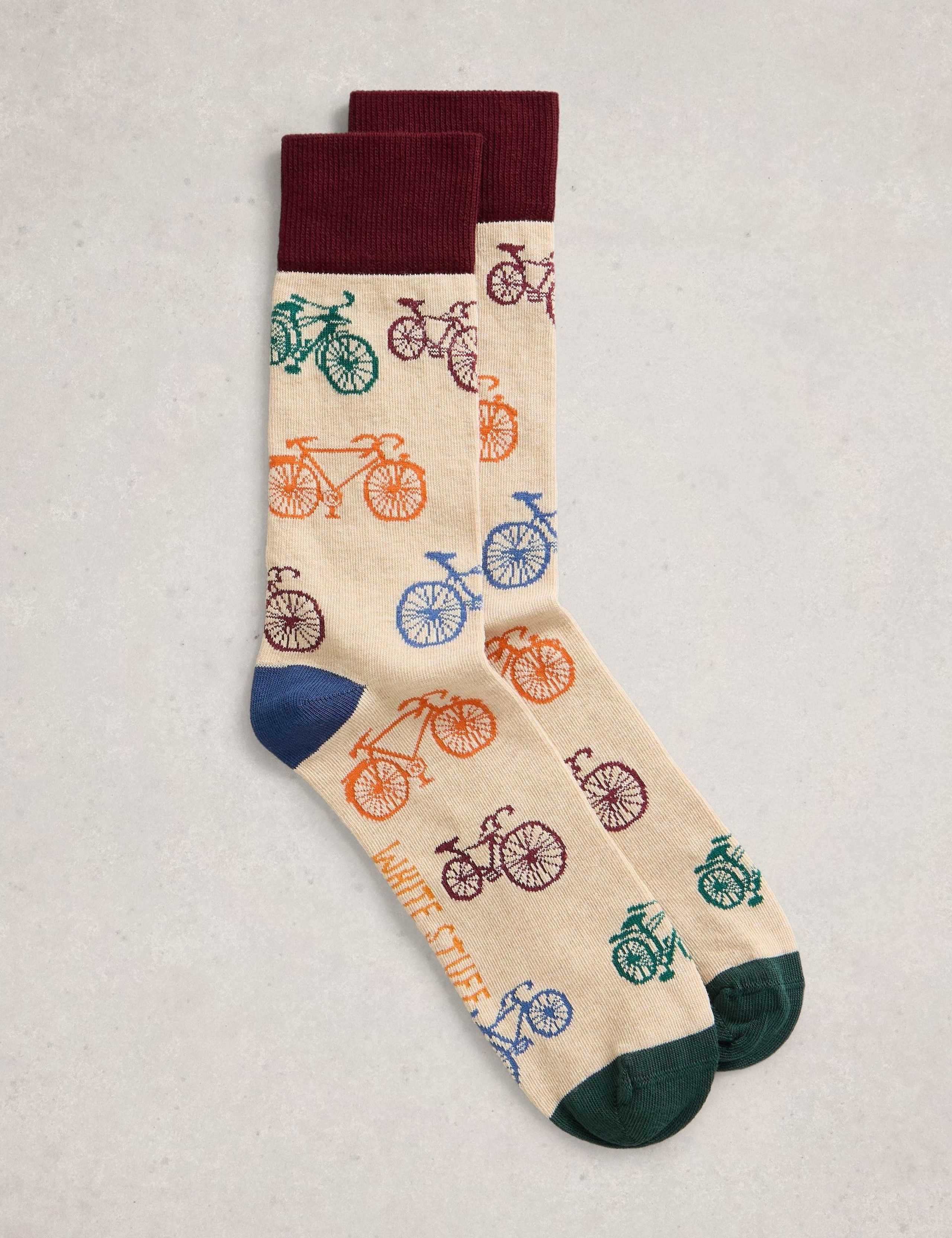 Novelty Bicycles Cotton Rich Socks 1 of 2