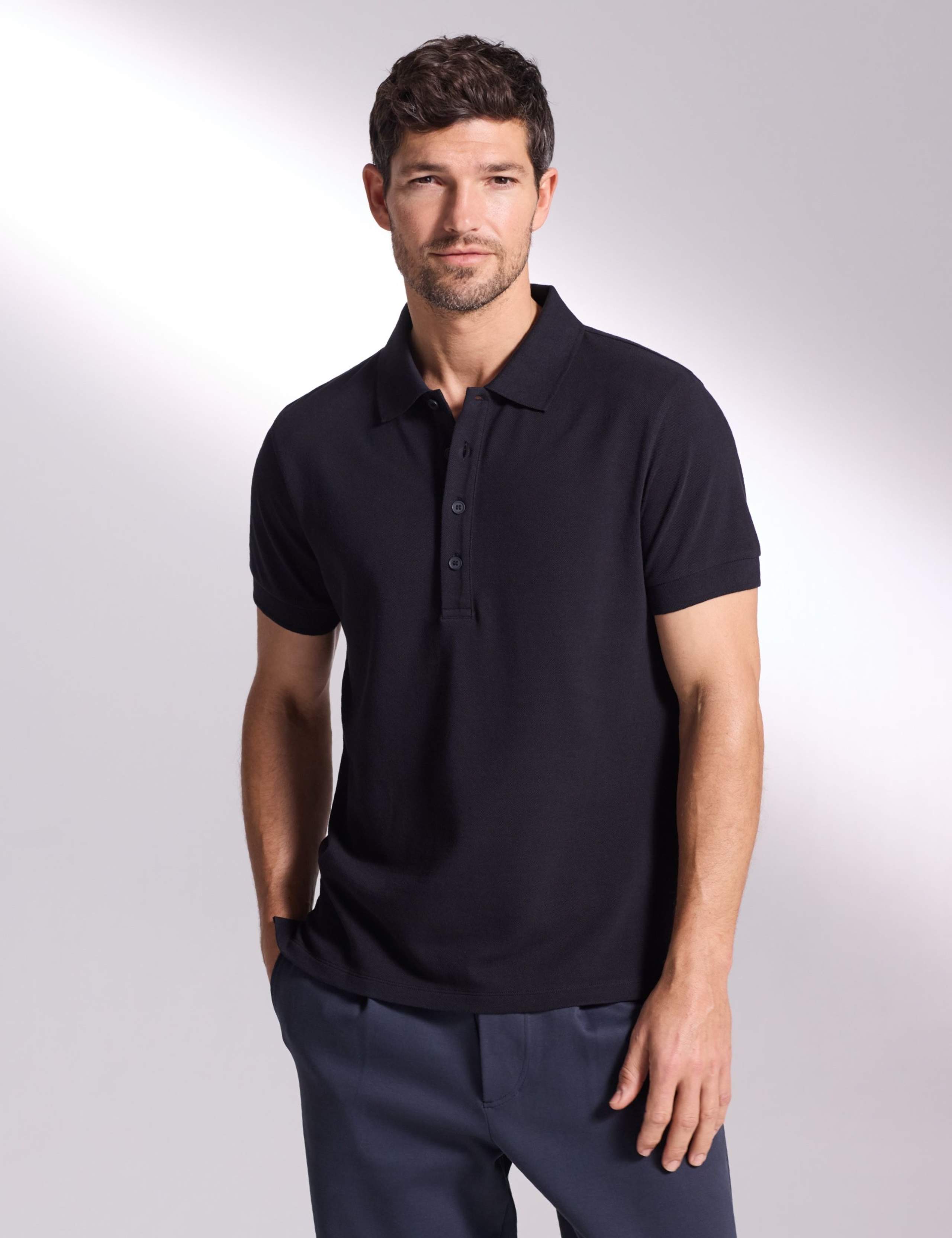 Pure Cotton Textured Polo Shirt 1 of 5