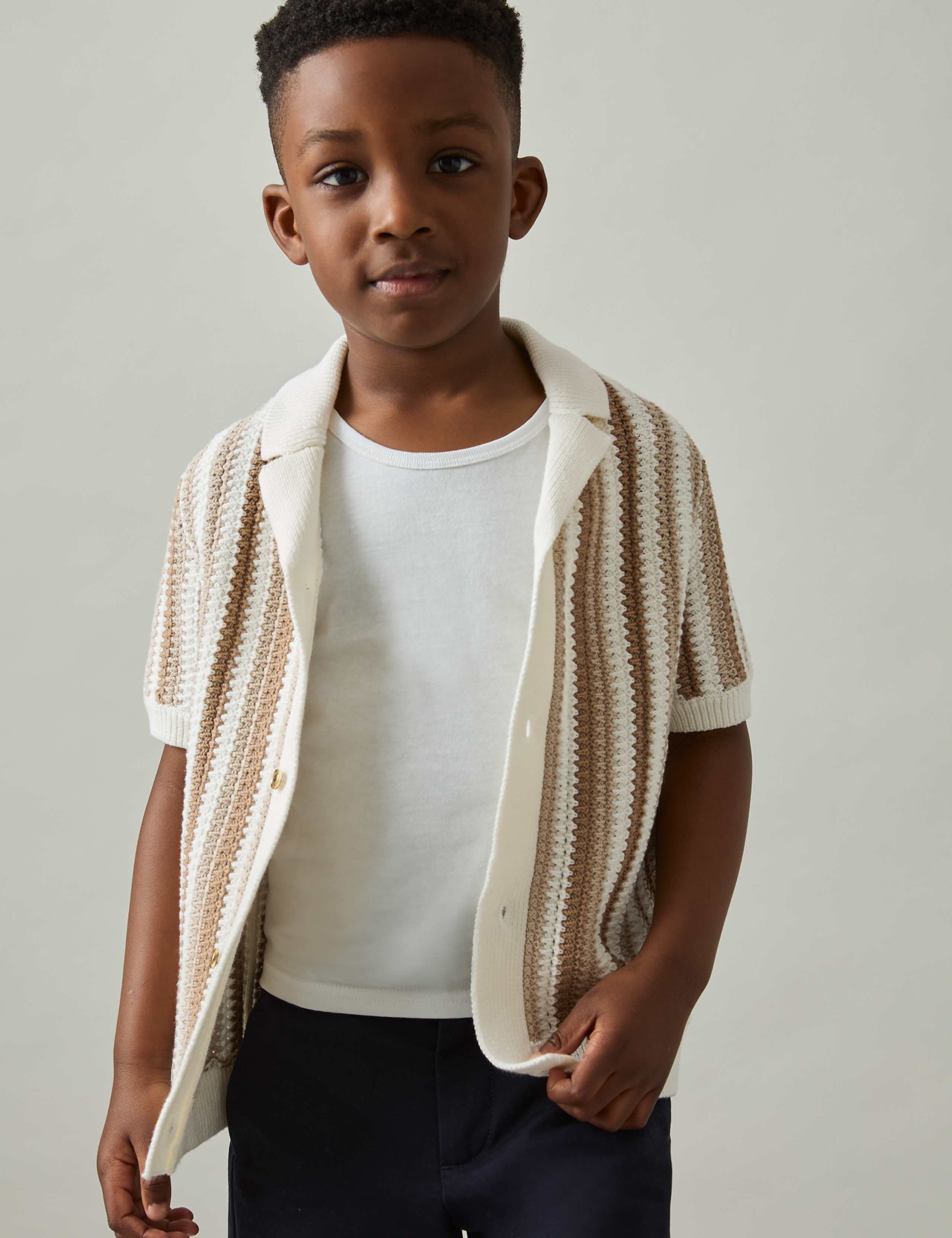 Pure Cotton Striped Knitted Shirt (3-14 Yrs) 3 of 4
