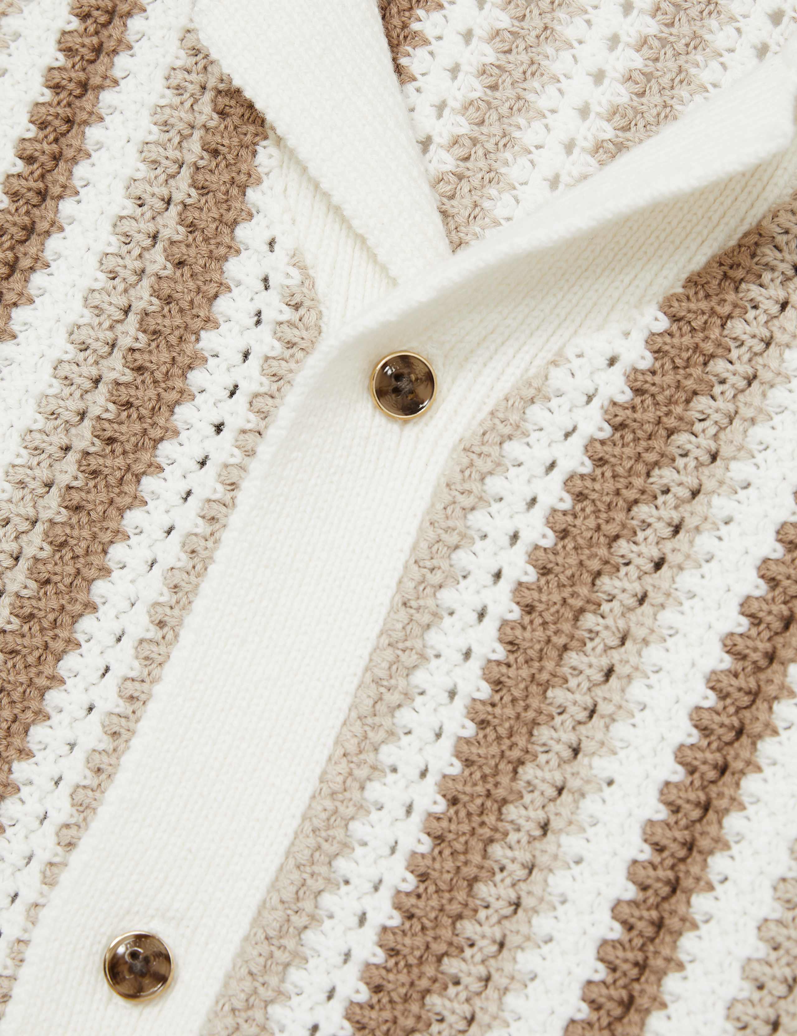 Pure Cotton Striped Knitted Shirt (3-14 Yrs) 4 of 4