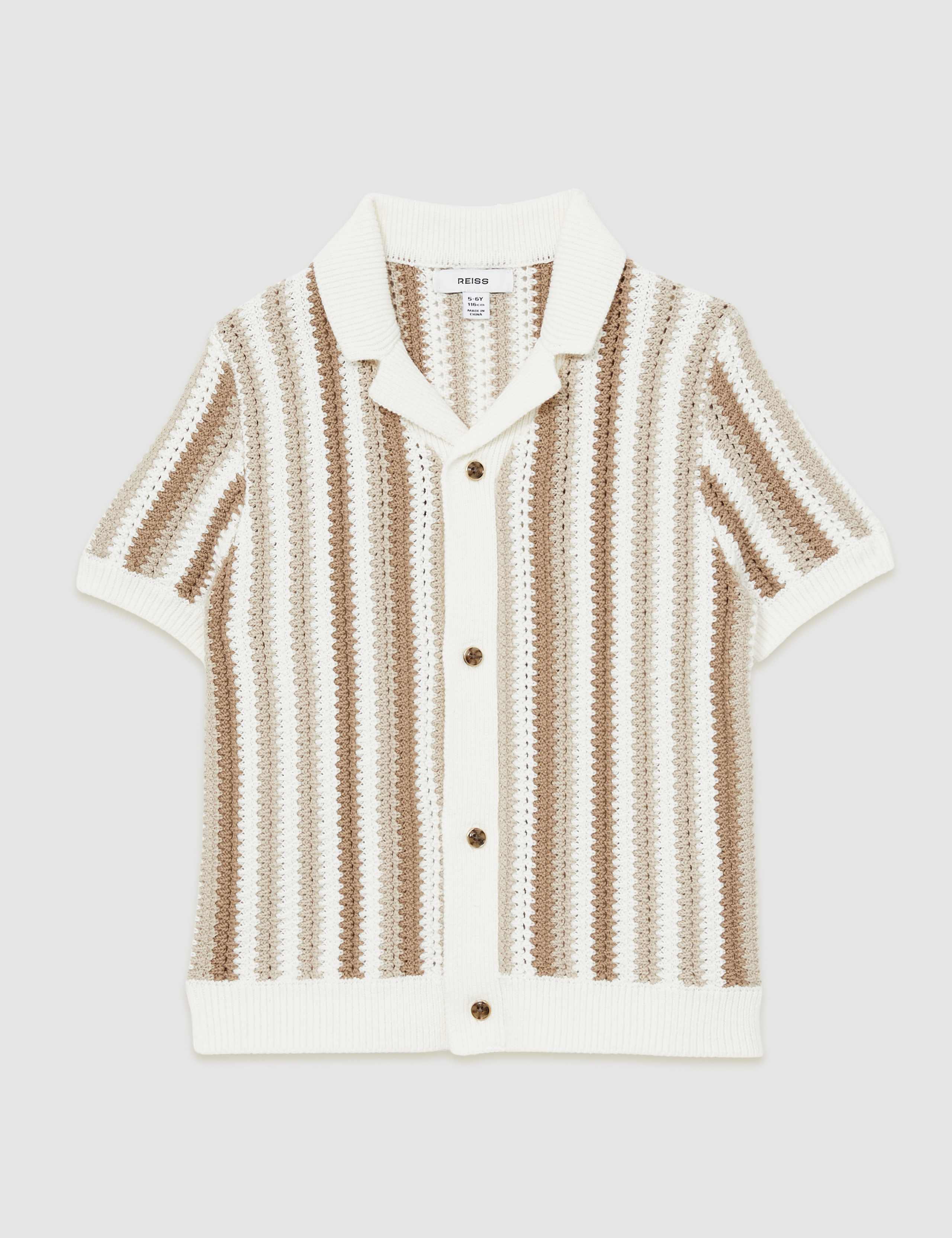 Pure Cotton Striped Knitted Shirt (3-14 Yrs) 2 of 4