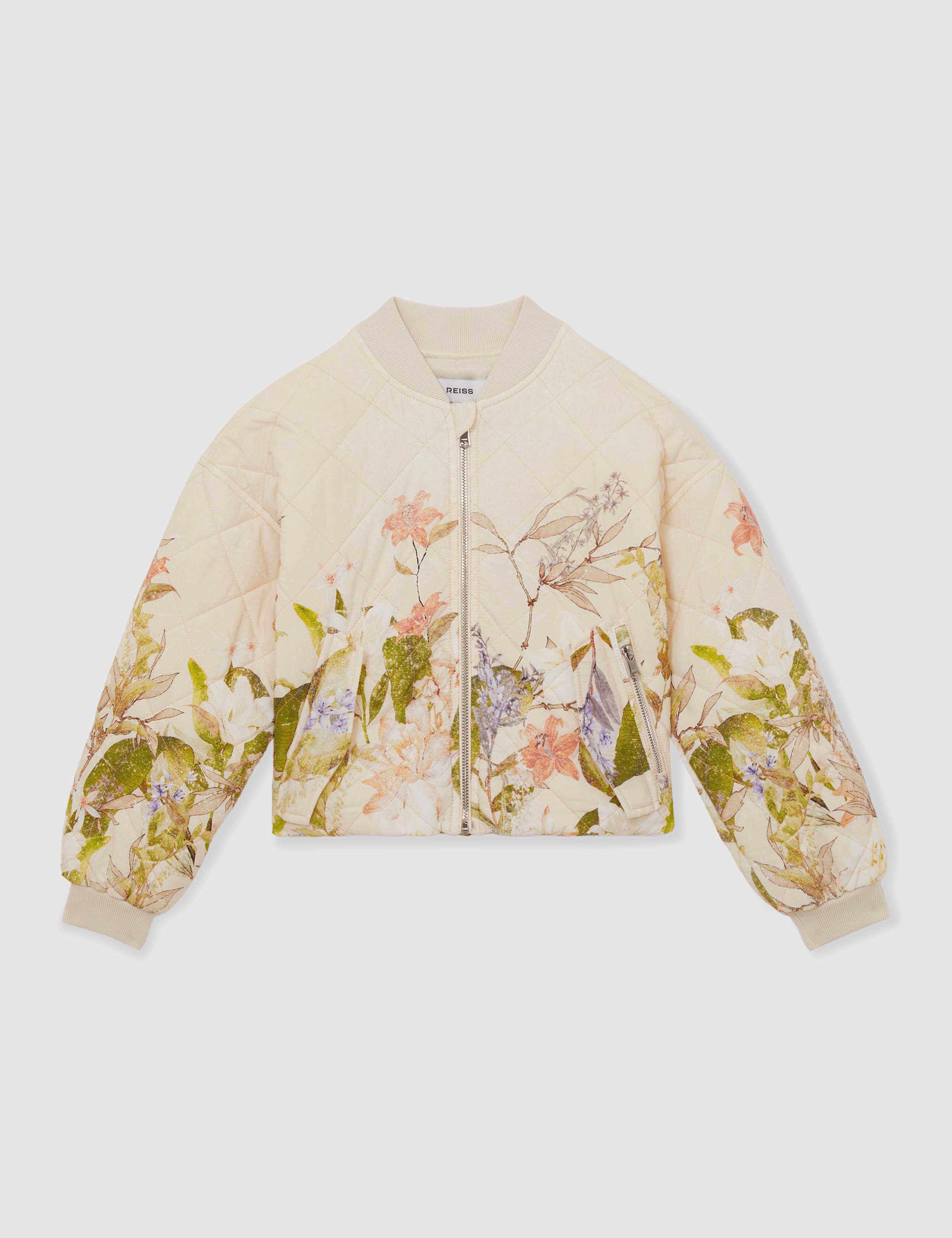 Floral Quilted Bomber Jacket (4-14 Yrs) 2 of 4