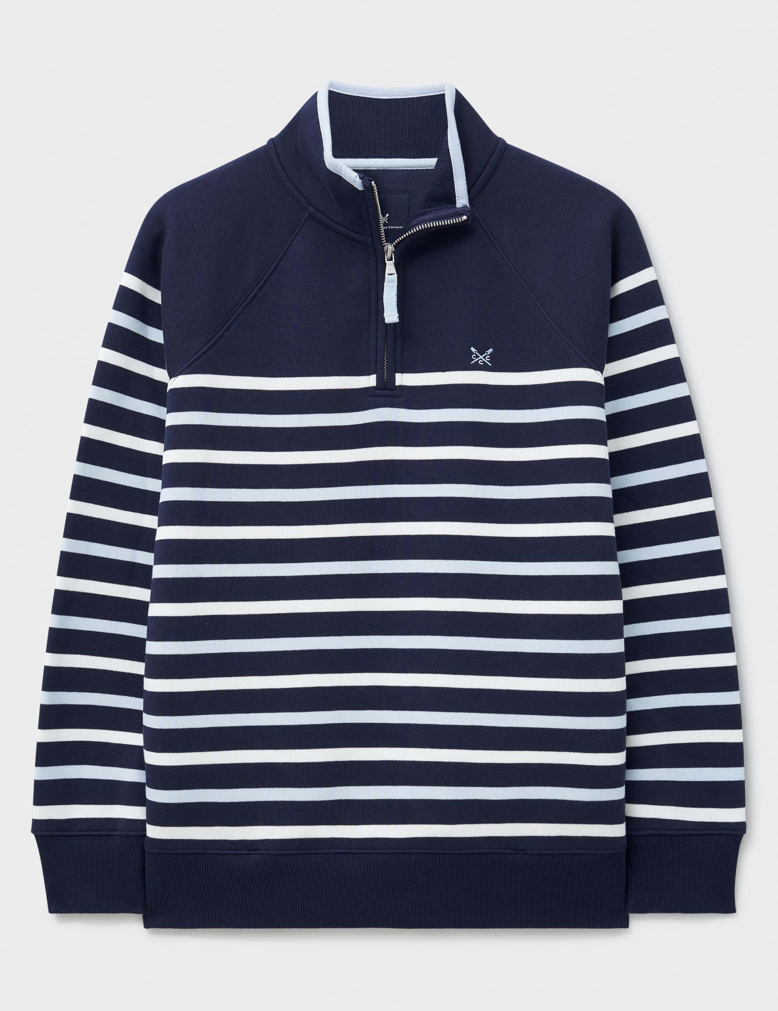 Cotton Rich Striped Half Zip Sweatshirt 2 of 5