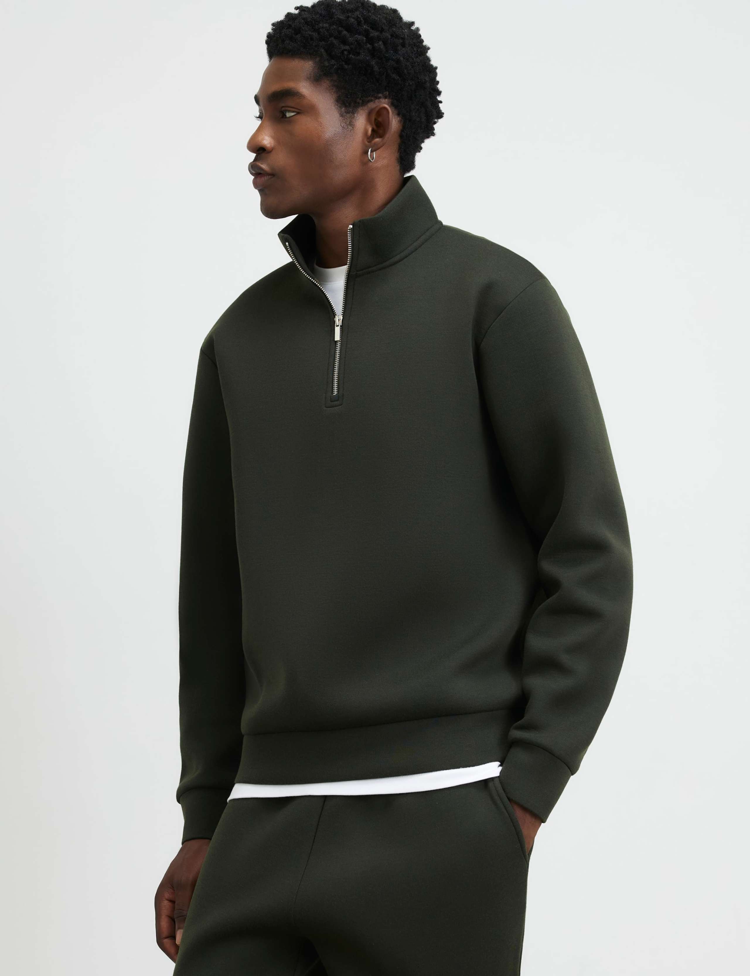Pure Cotton Funnel Neck Long Sleeve Sweatshirt 1 of 6