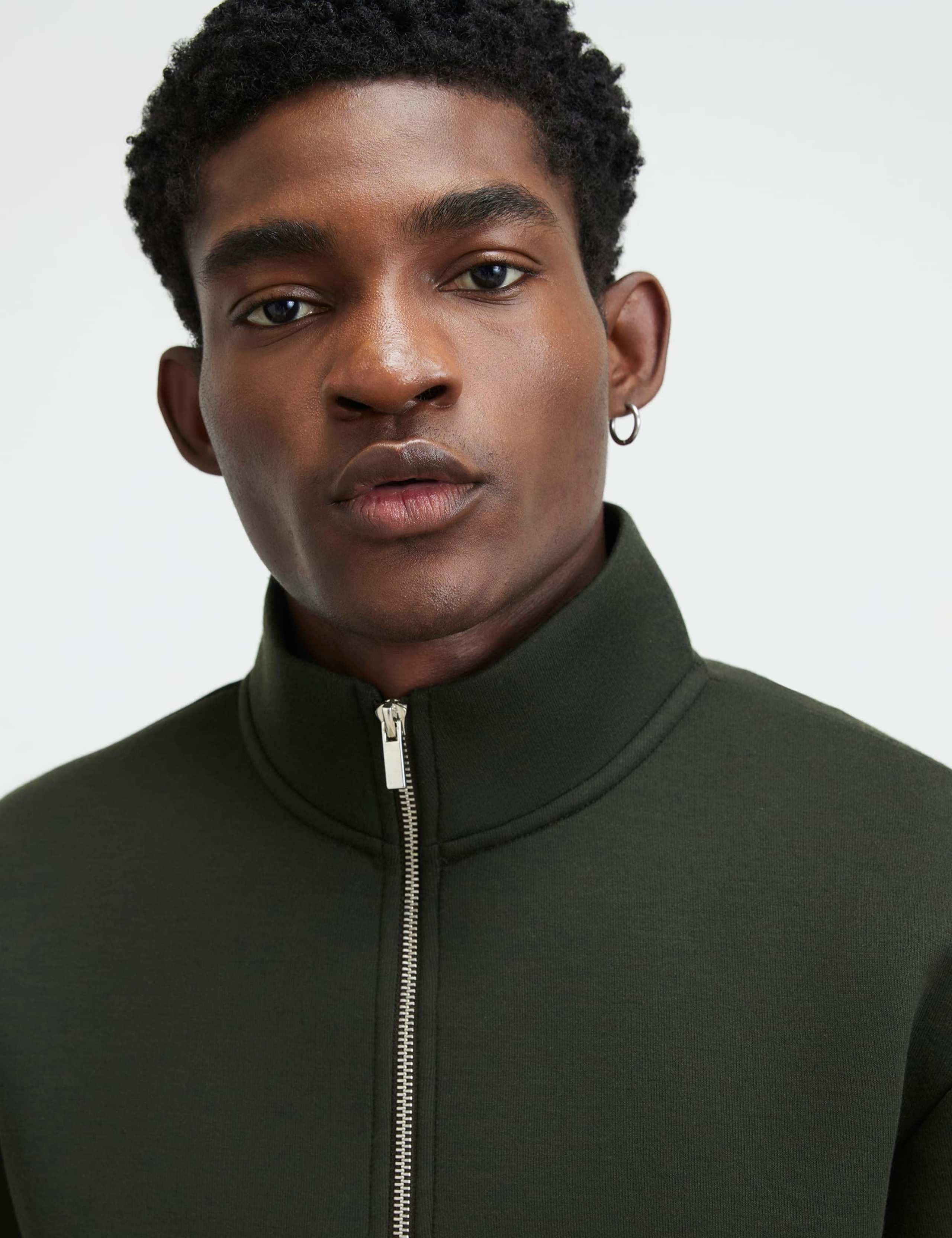 Pure Cotton Funnel Neck Long Sleeve Sweatshirt 4 of 6