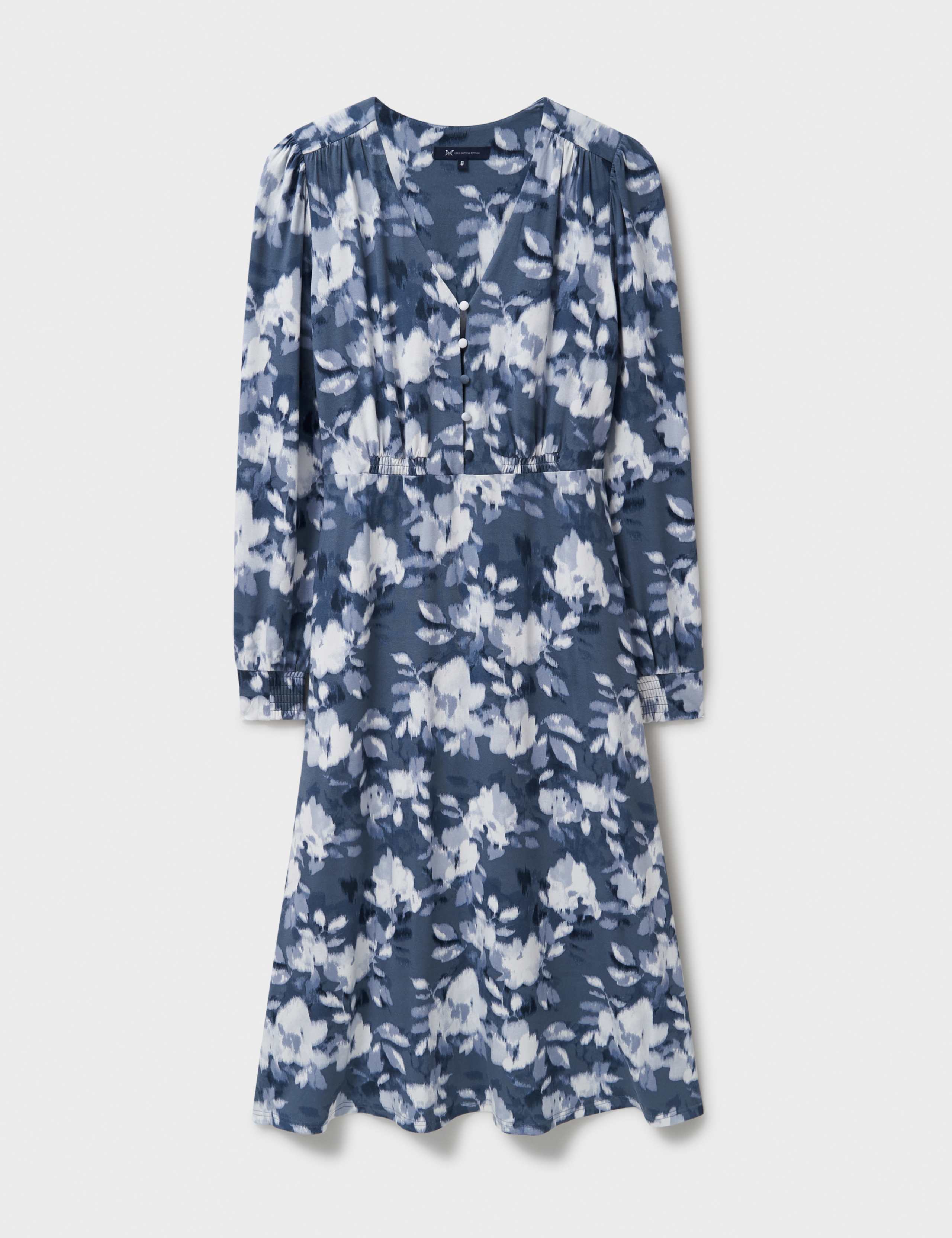 Jersey Floral V-Neck Midi Tea Dress 2 of 5
