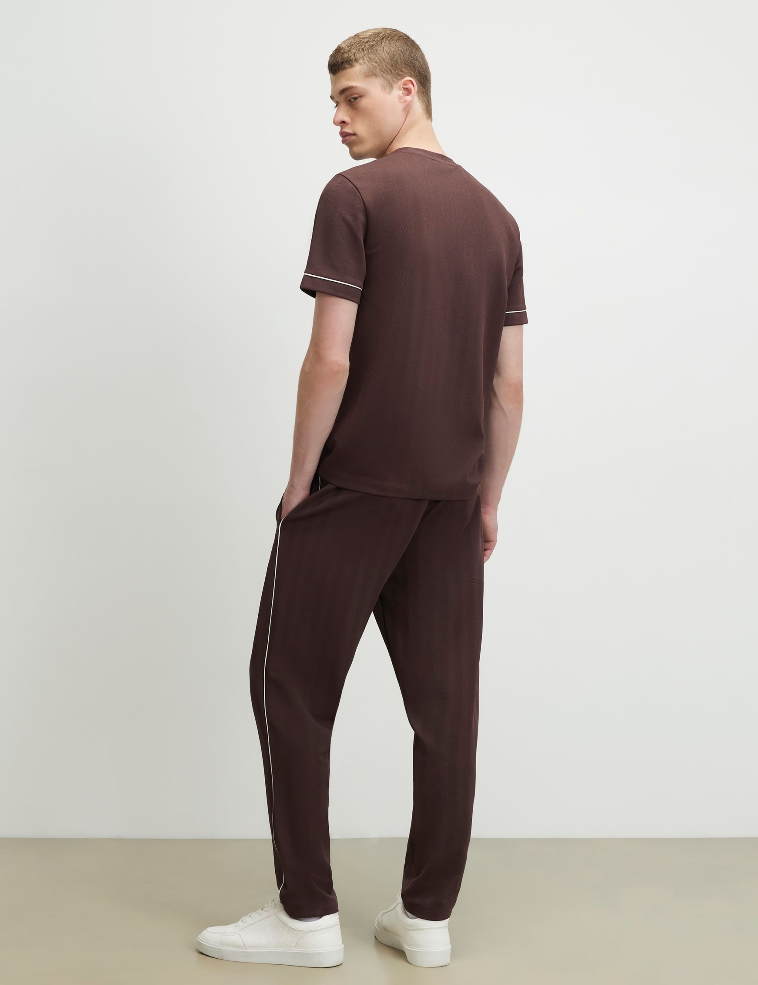Textured Elasticated Waist Slim Fit Joggers 6 of 6