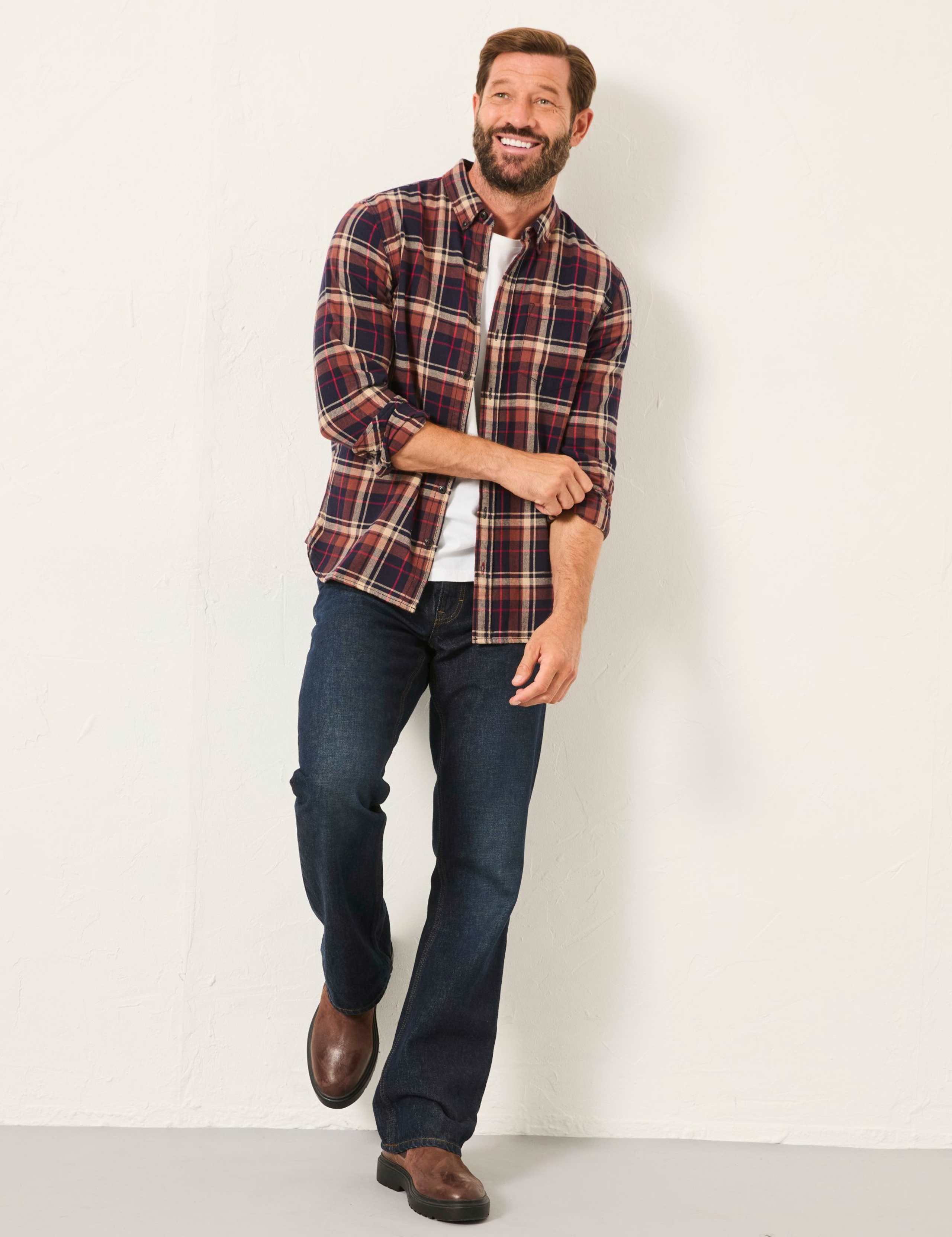 Regular Fit Pure Cotton Flannel Checked Shirt 1 of 6