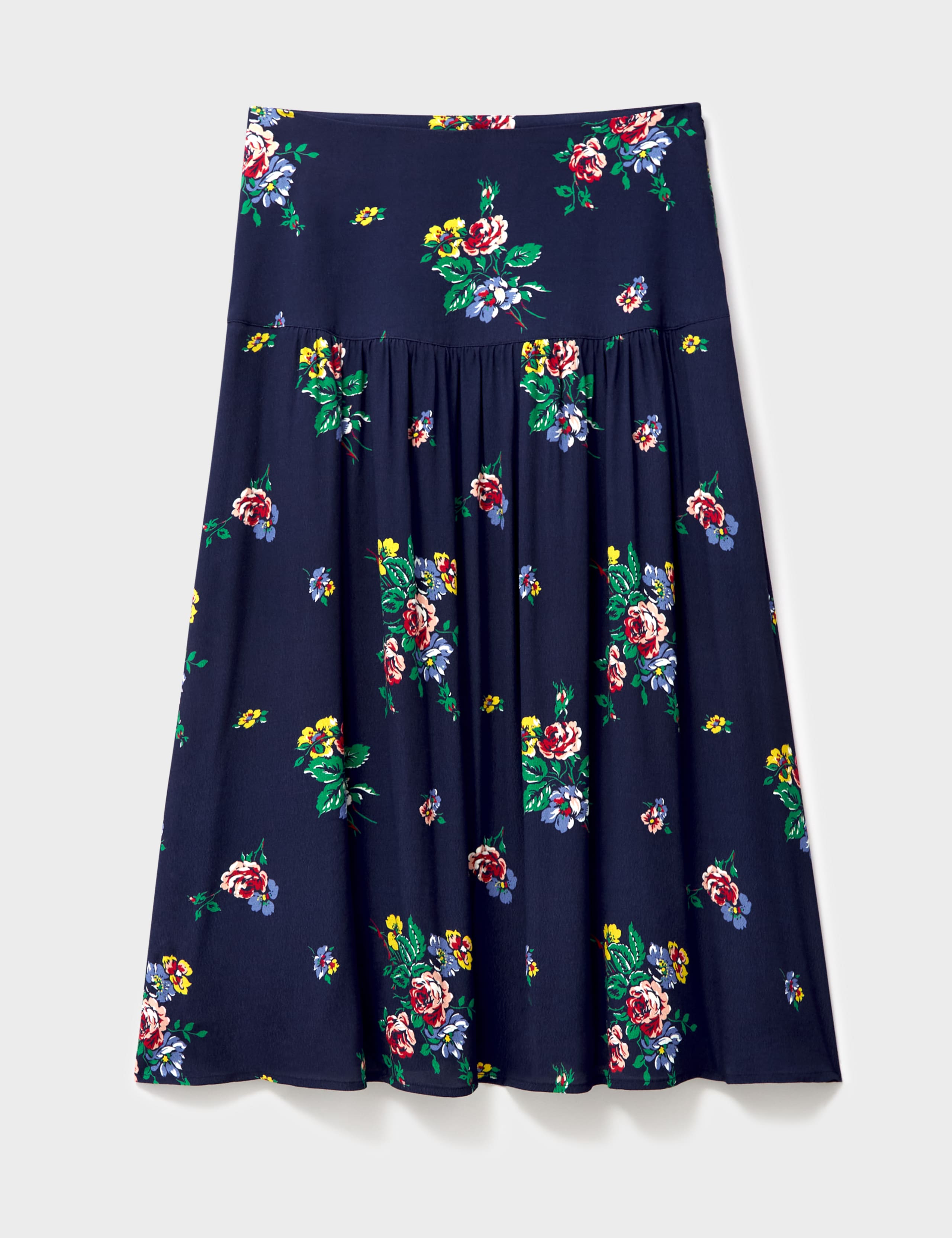 Floral Pleated Midi A-Line Skirt 2 of 5