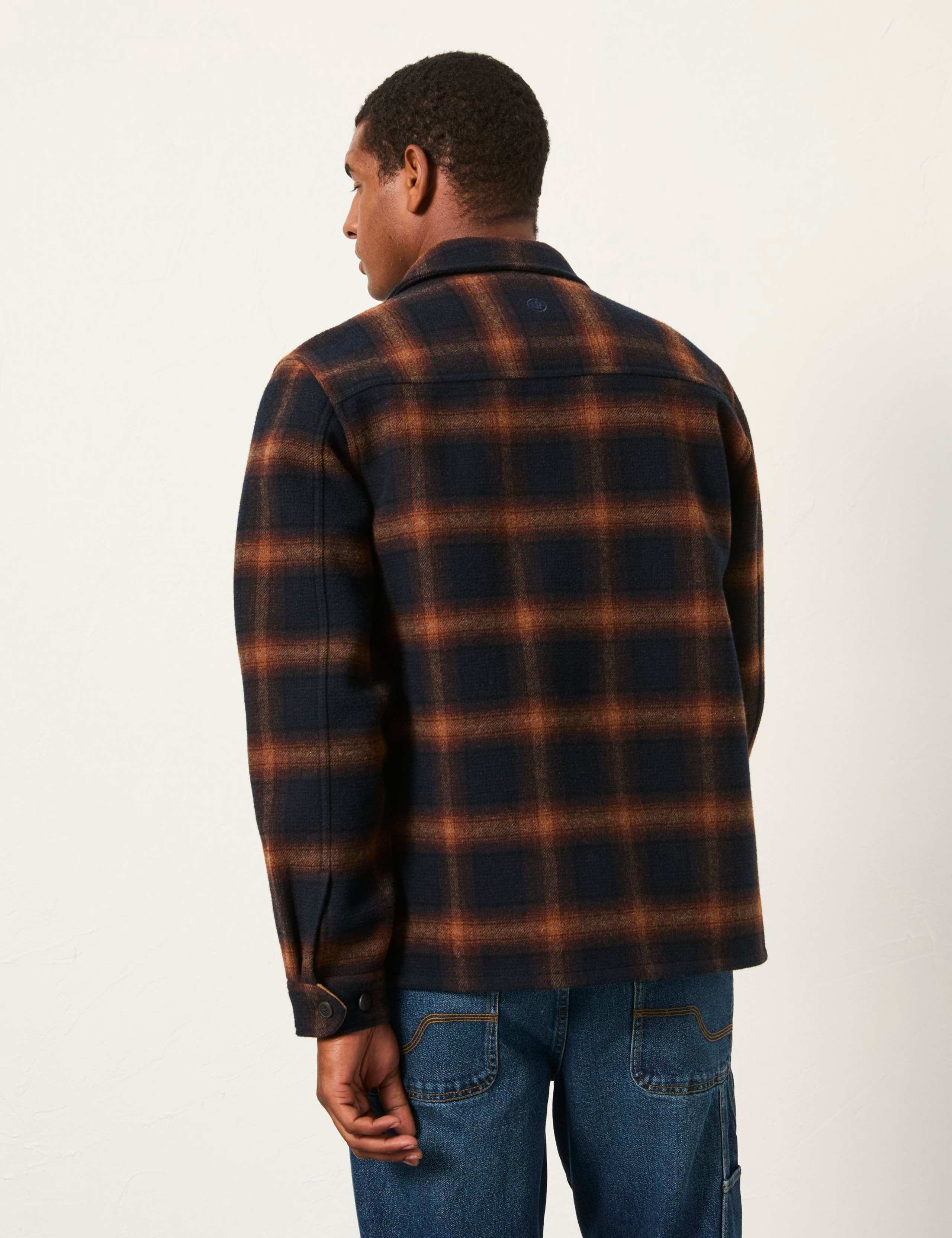 Regular Fit Wool Rich Checked Overshirt 4 of 6