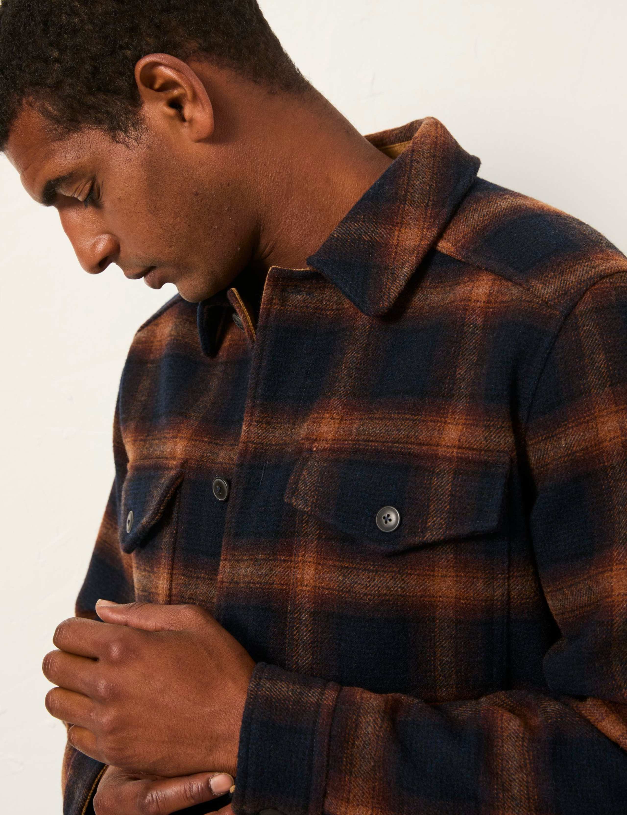 Regular Fit Wool Rich Checked Overshirt 5 of 6