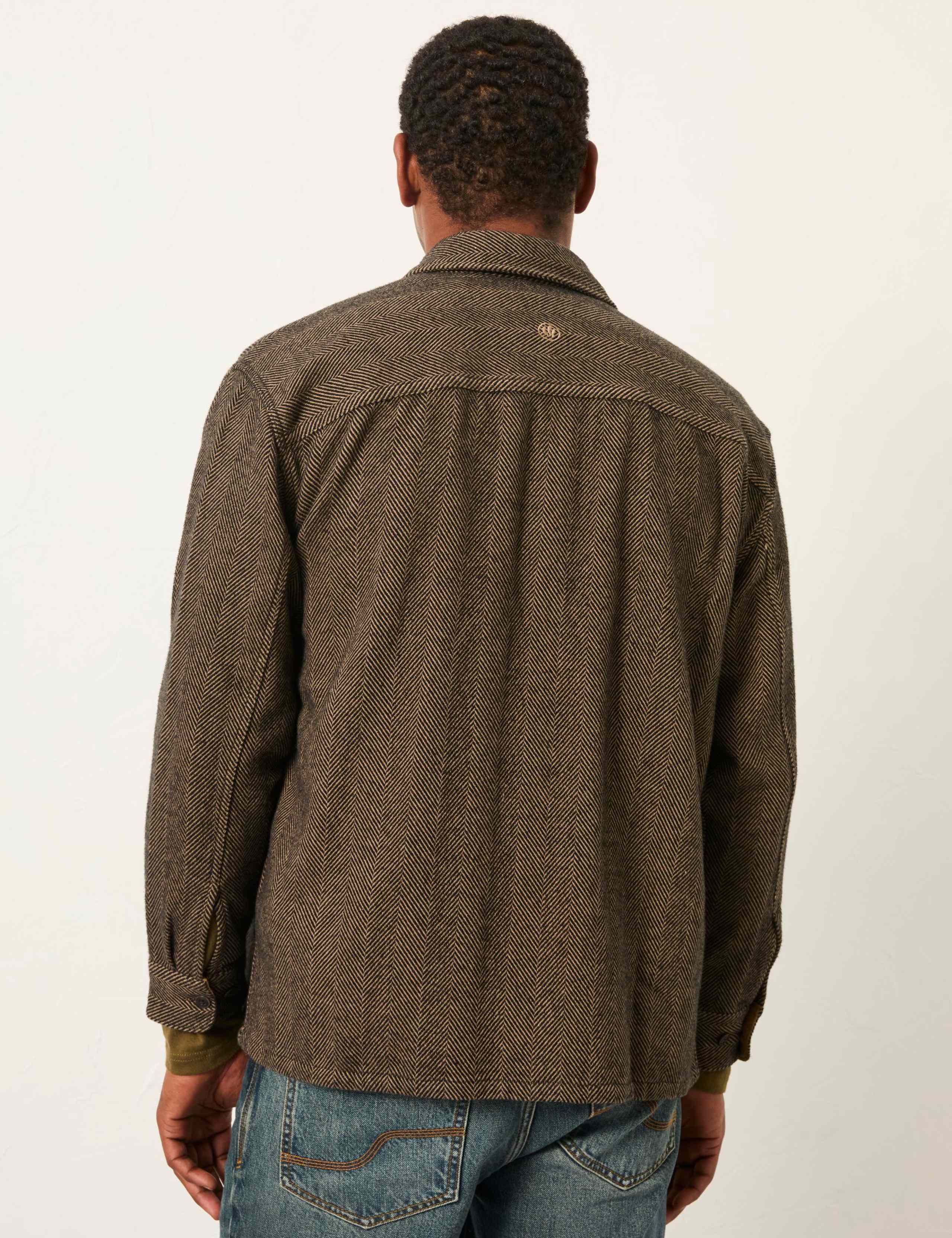 Regular Fit Pure Cotton Herringbone Overshirt 4 of 6
