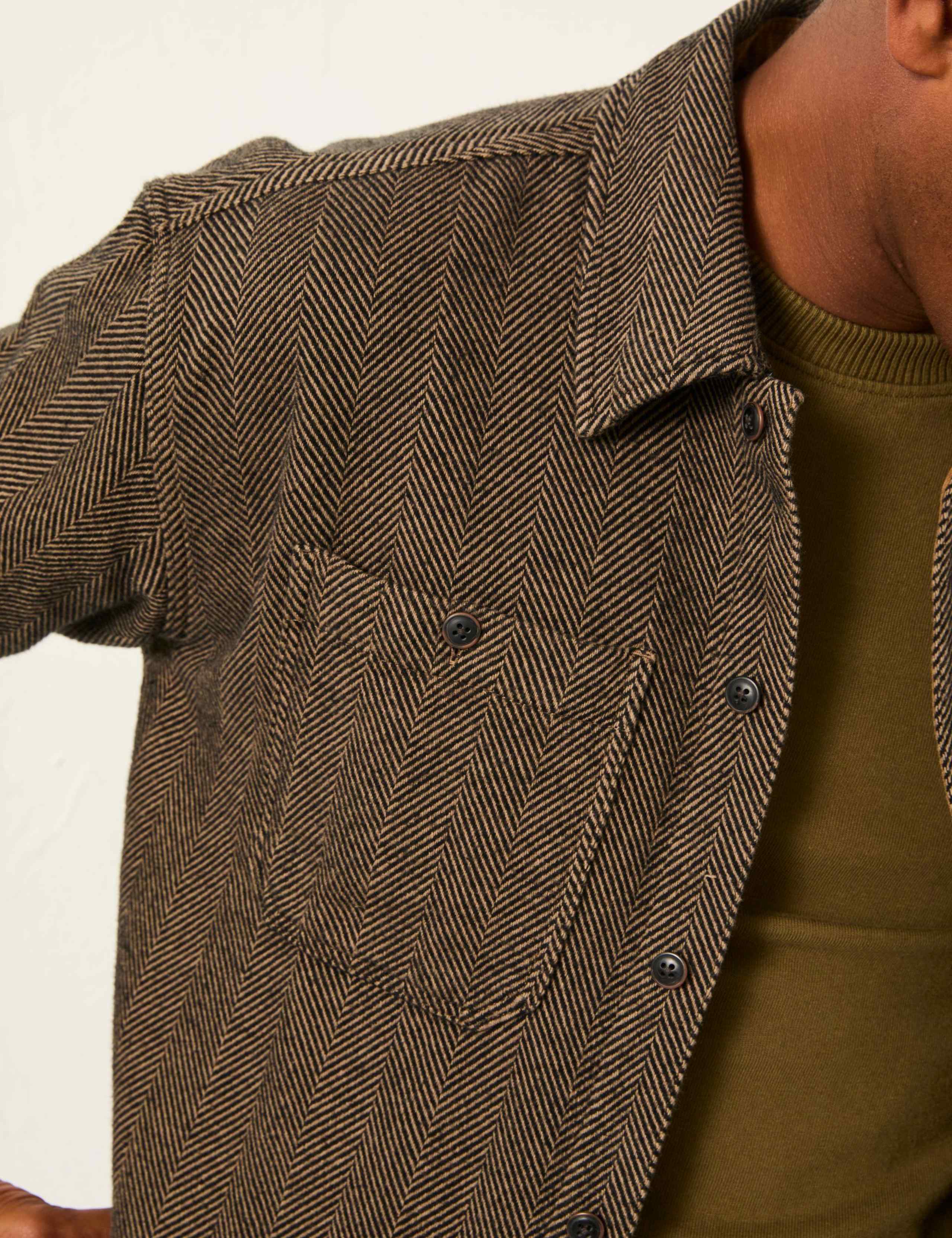 Regular Fit Pure Cotton Herringbone Overshirt 5 of 6