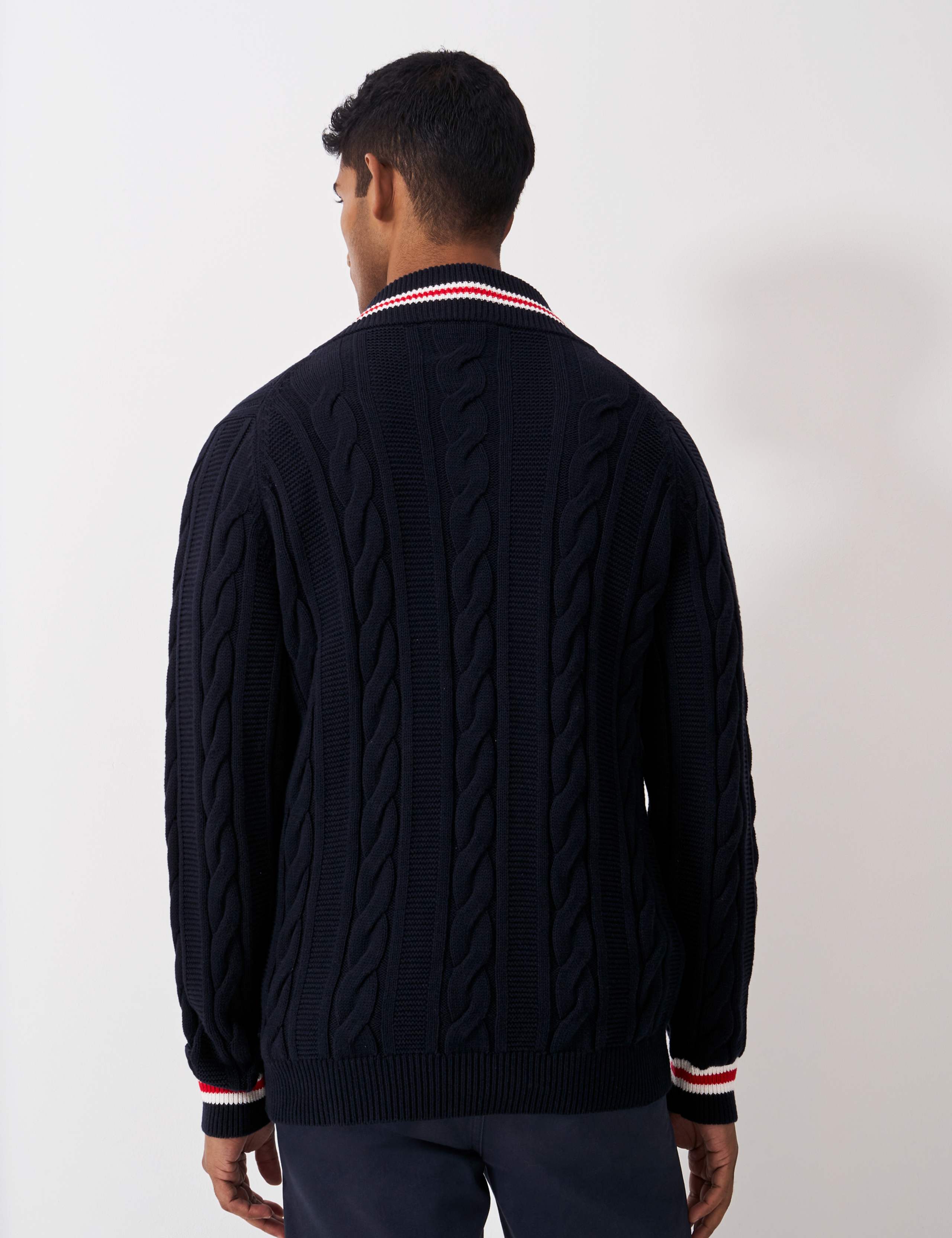 Pure Cotton Cable V-Neck Jumper 4 of 5
