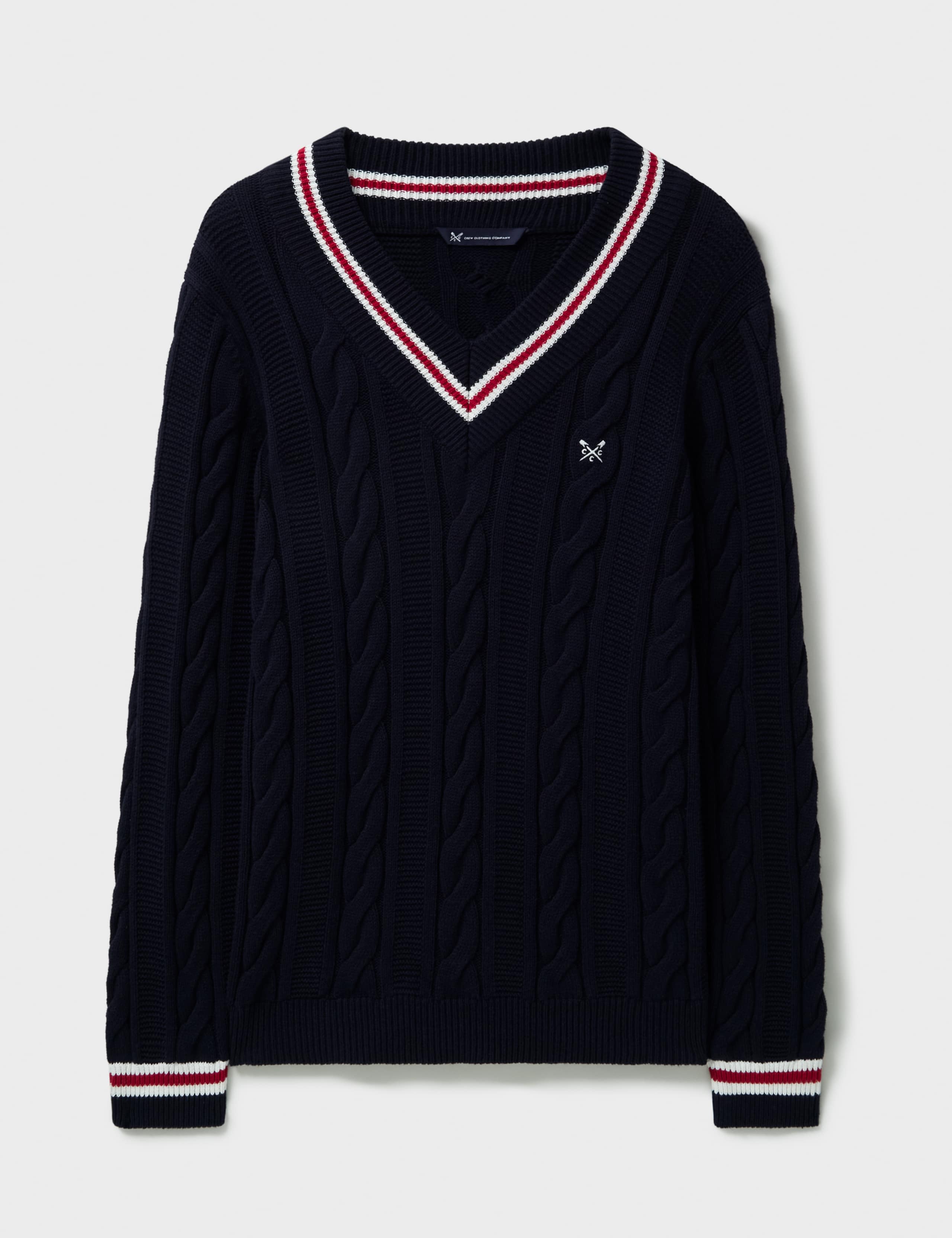 Pure Cotton Cable V-Neck Jumper 2 of 5
